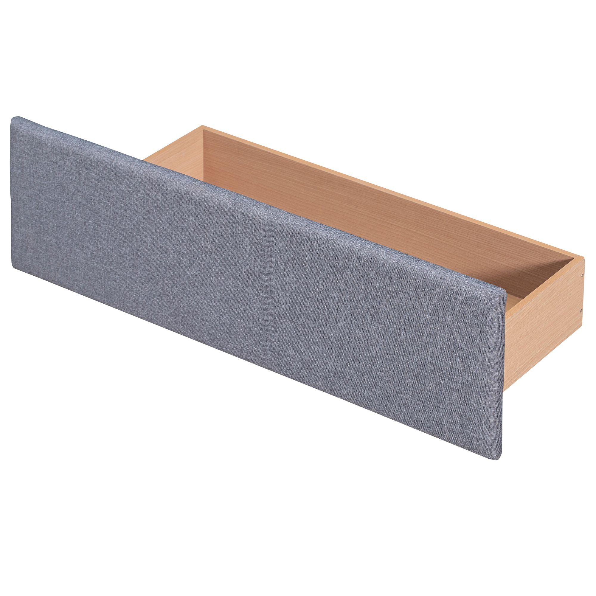 Upholstered Platform Bed with Classic Headboard and 4 Drawers; No Box Spring Needed; Linen Fabric; Queen Size