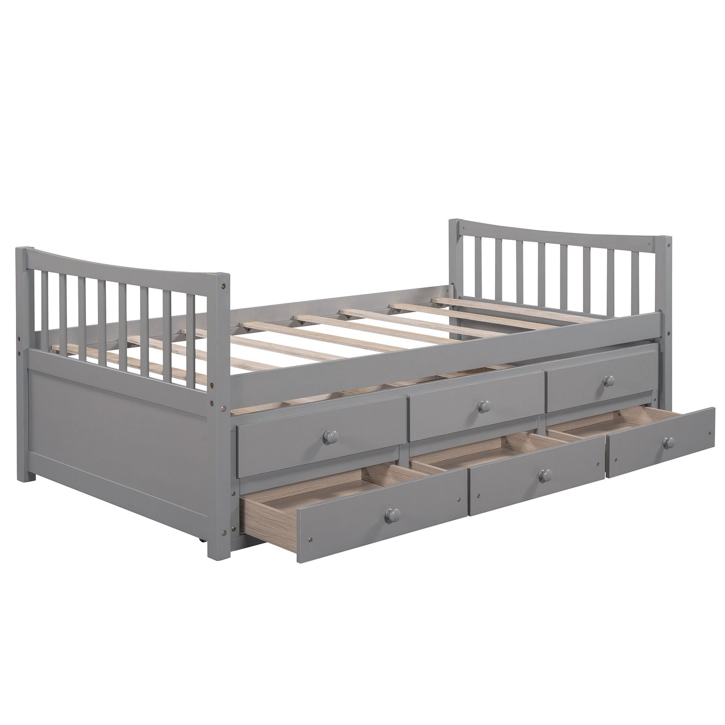 Daybed with Trundle and Drawers; Twin Size