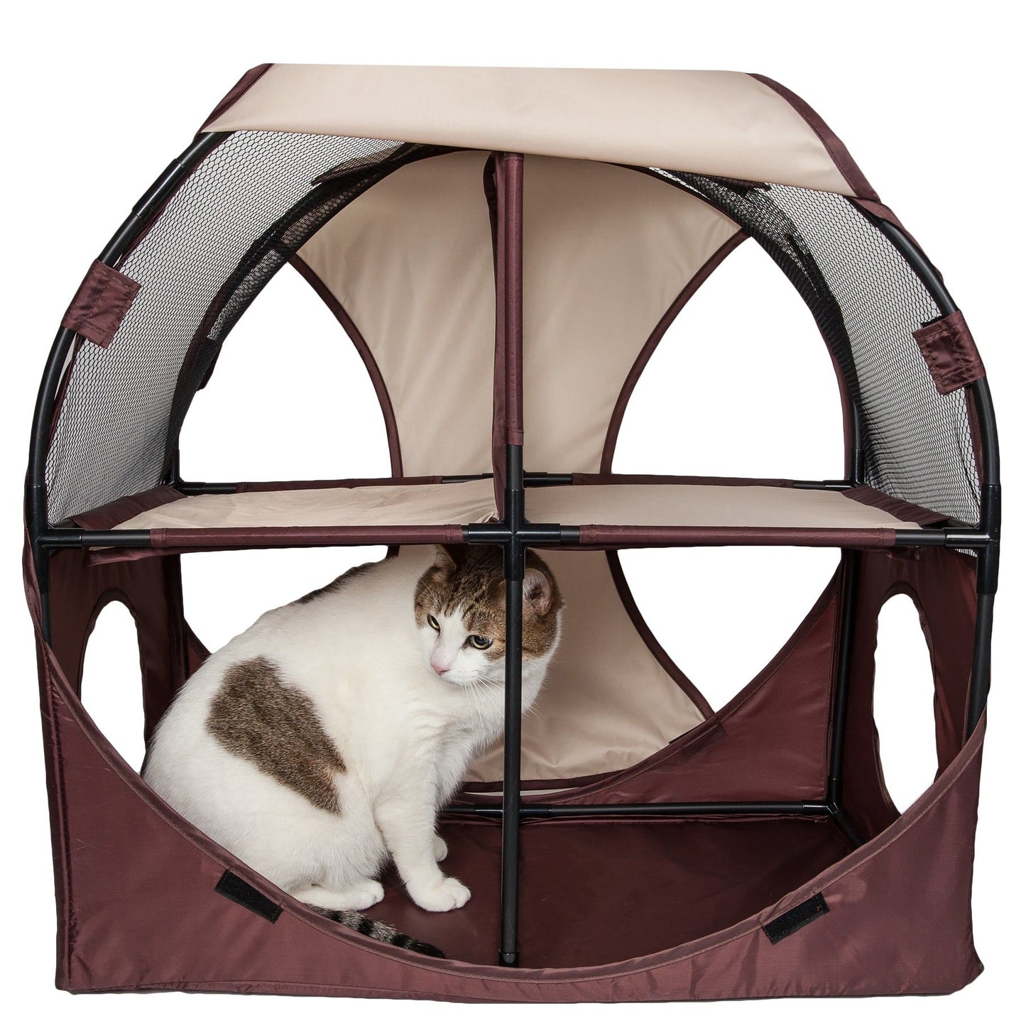 Pet Life Kitty-Play Obstacle Travel Cat House - Collapsible, Soft Folding Pet House for Cats & Kittens