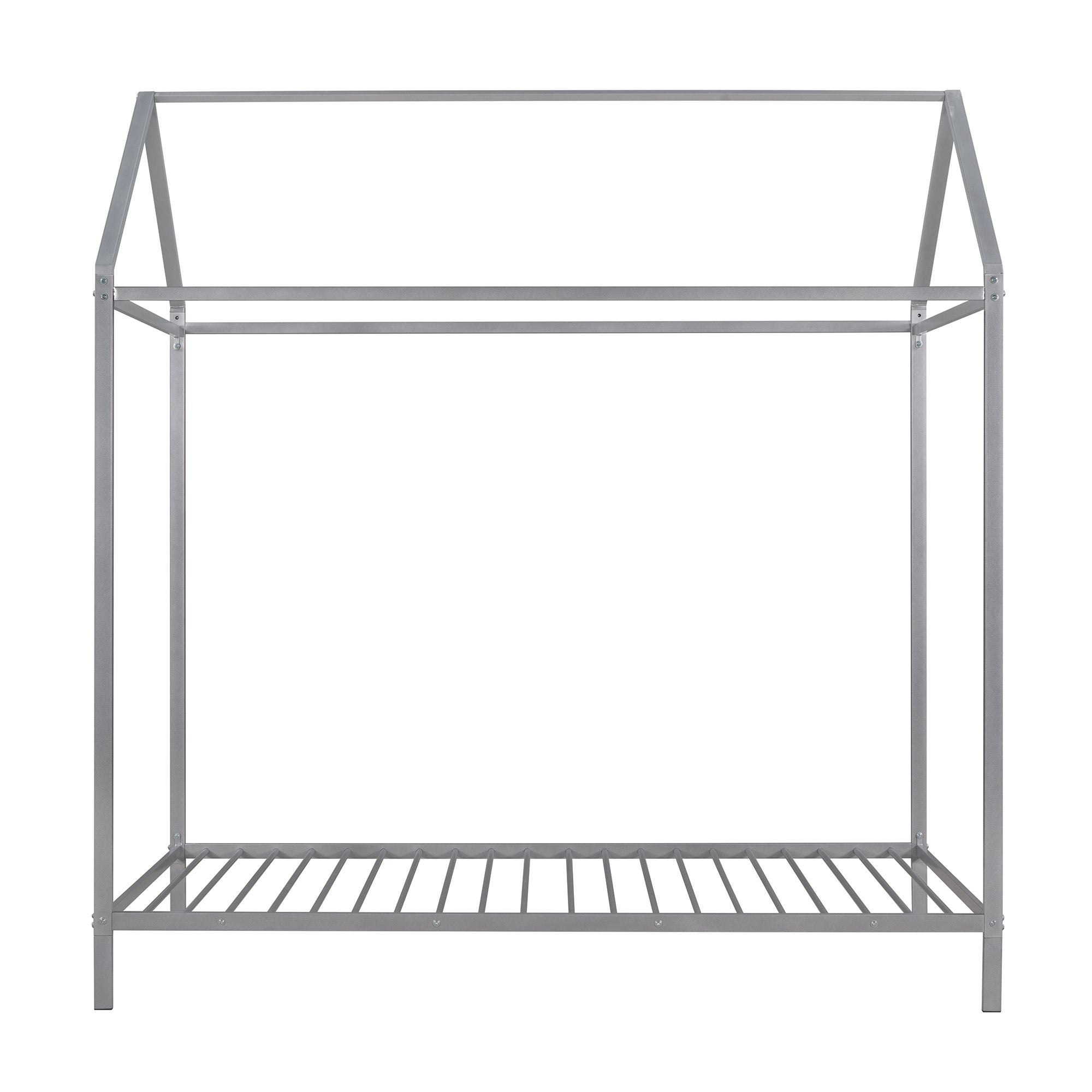House Bed Frame Twin Size ; Kids Bed Frame Metal Platform Bed Floor Bed for Kids Boys Girls No Box Spring Needed