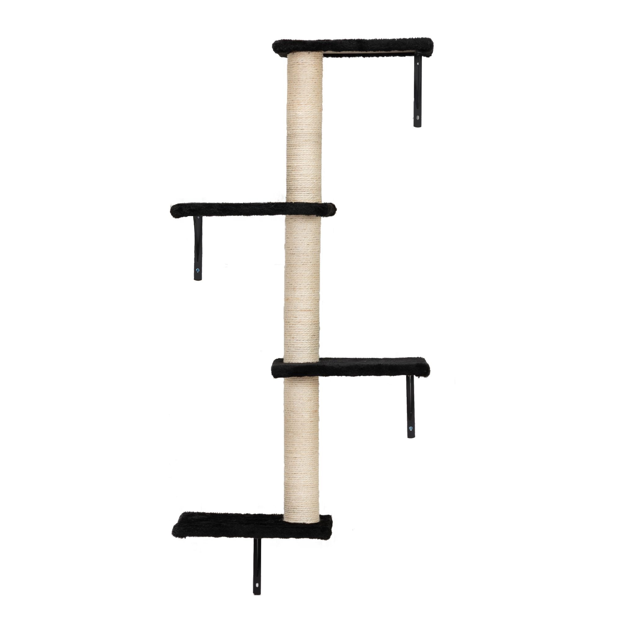5 Pcs Wall Mounted Cat Climber Set; Floating Cat Shelves and Perches; Cat Activity Tree with Scratching Posts; Modern Cat Furniture