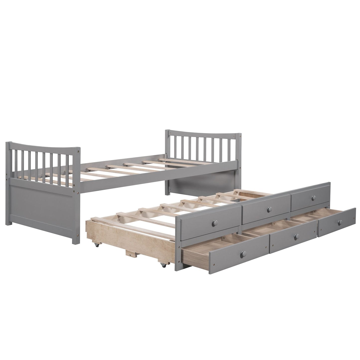 Daybed with Trundle and Drawers; Twin Size