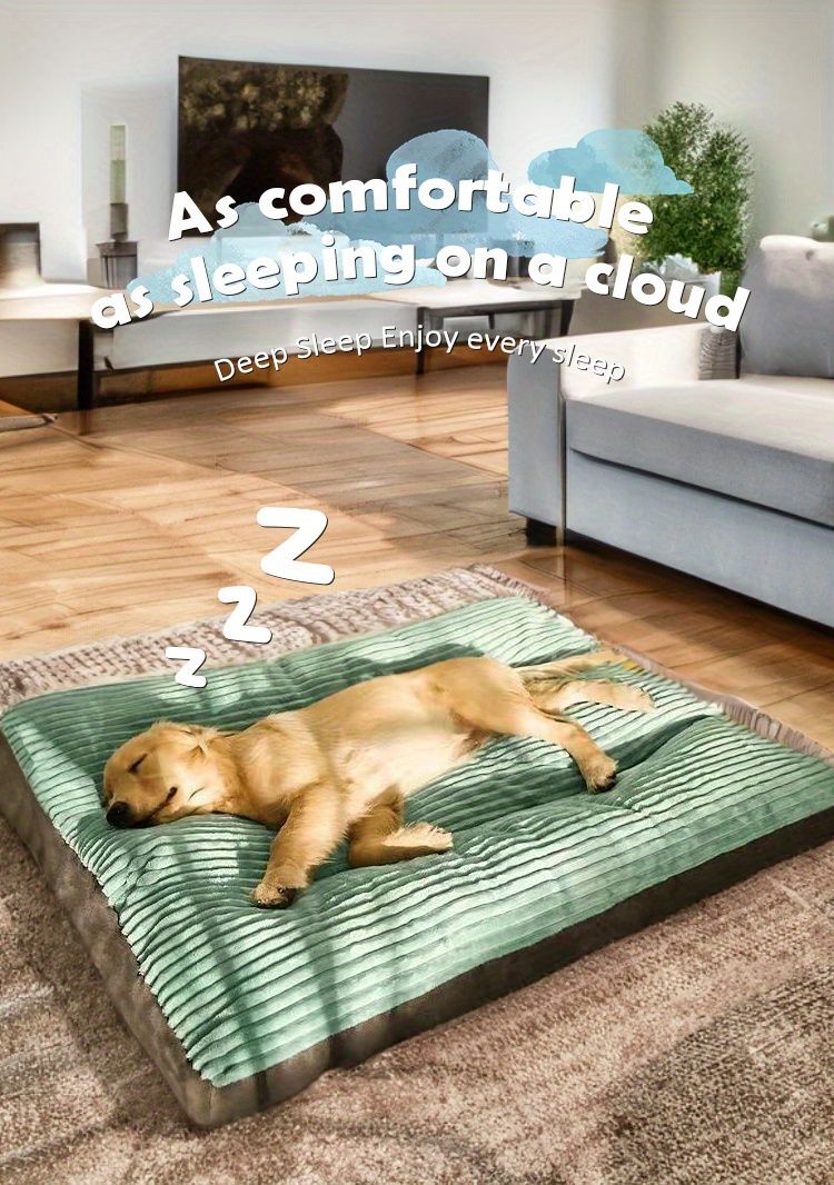 Soft and Comfortable Dog Mat - Washable, Removable Cover | Large Pet Mattress for Dogs up to 100 lbs | Floor Mat, Kennel Pad, or Bed