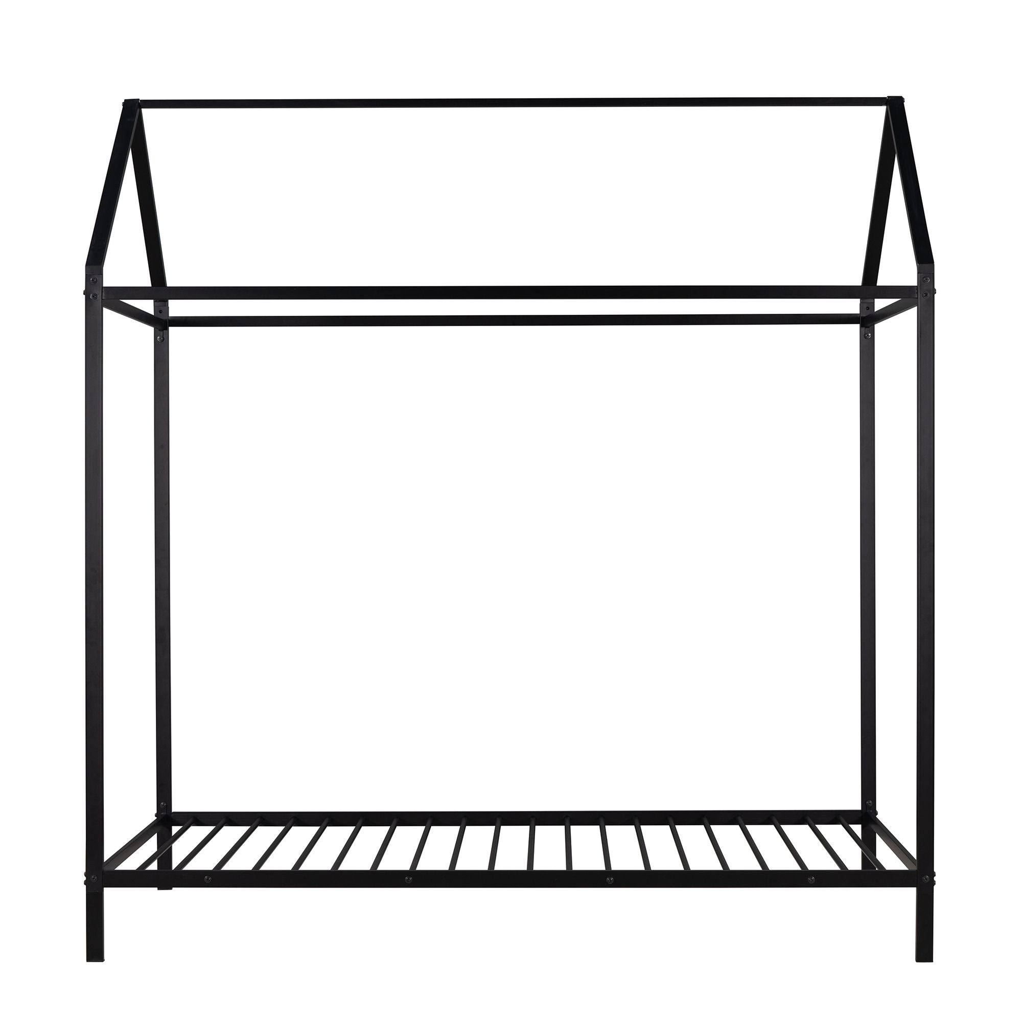 House Bed Frame Twin Size ; Kids Bed Frame Metal Platform Bed Floor Bed for Kids Boys Girls No Box Spring Needed