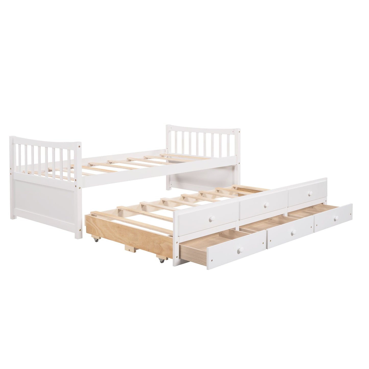 Daybed with Trundle and Drawers; Twin Size