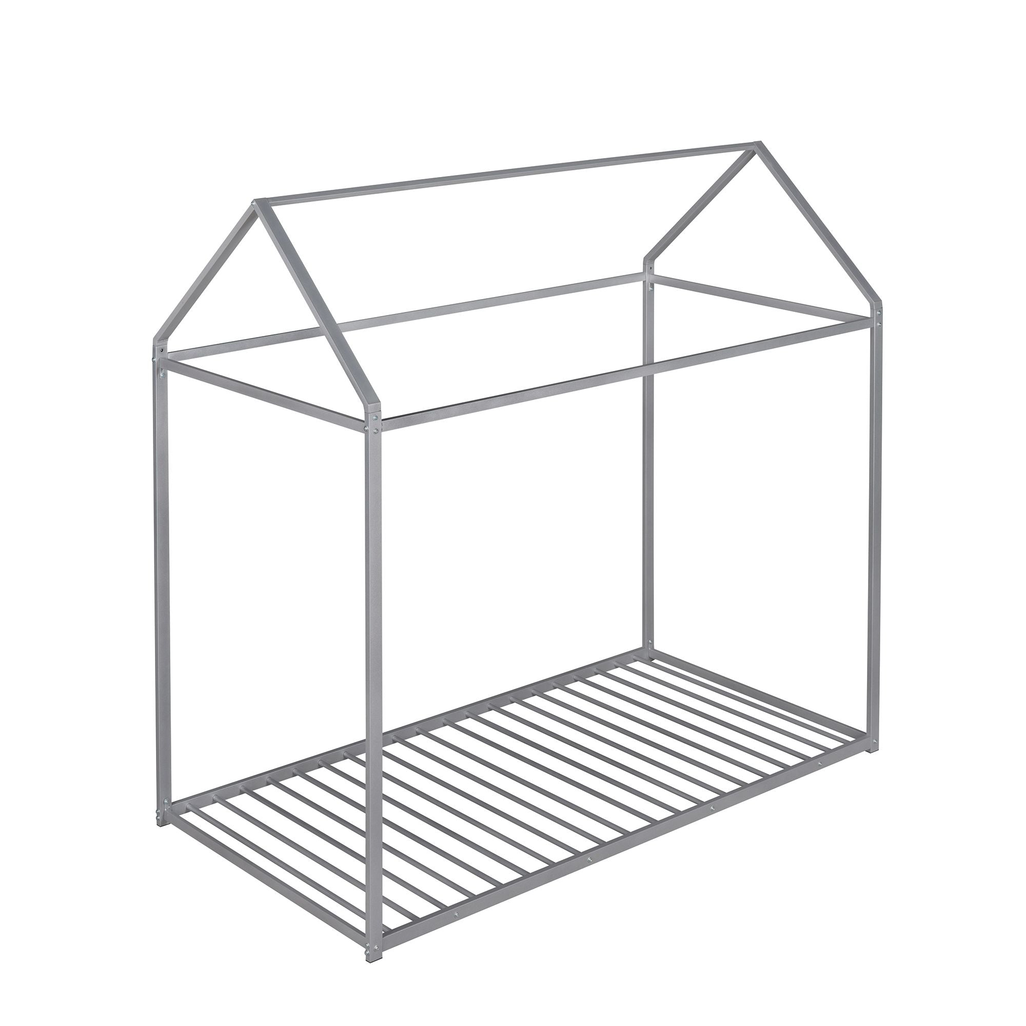 House Bed Frame Twin Size ; Kids Bed Frame Metal Platform Bed Floor Bed for Kids Boys Girls No Box Spring Needed