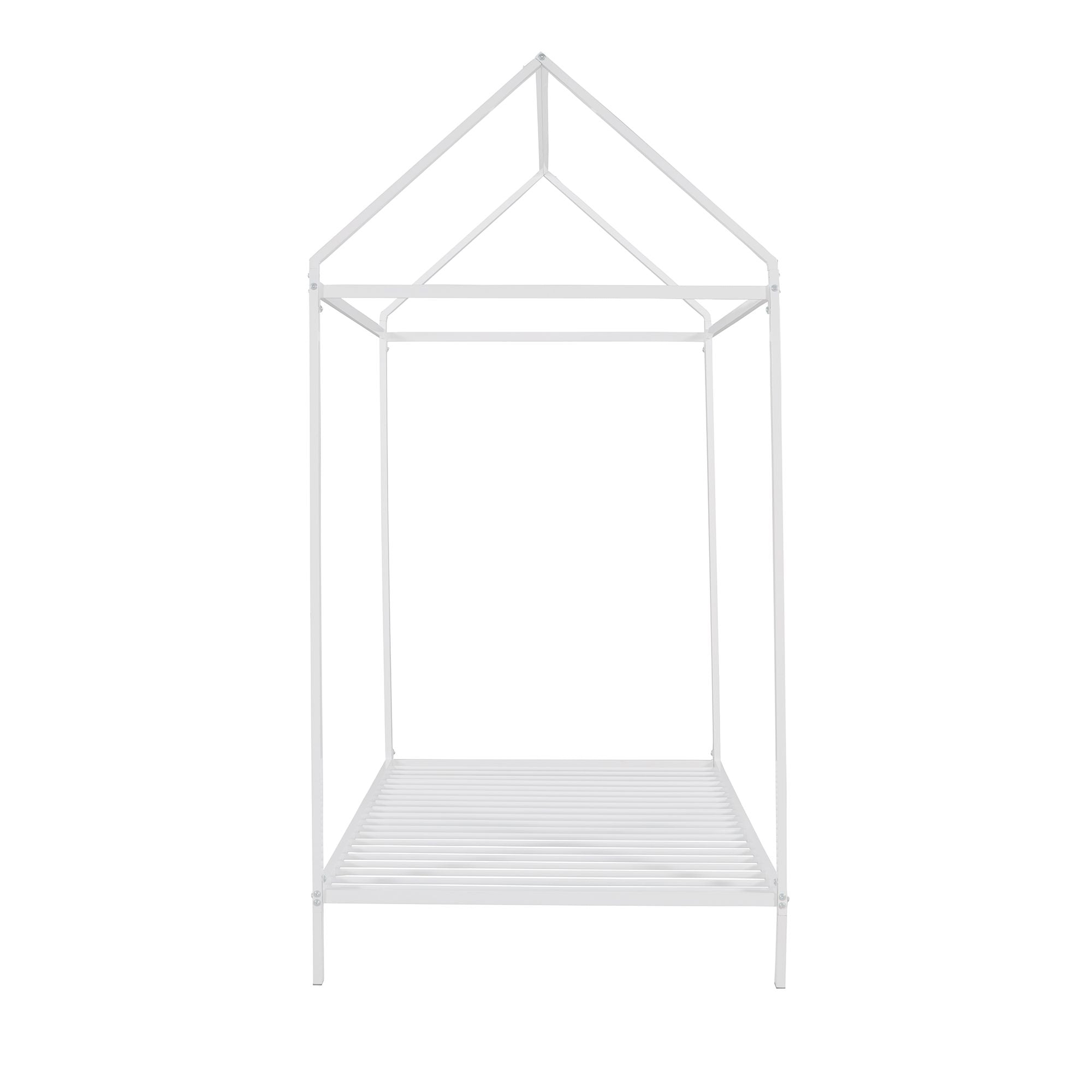 House Bed Frame Twin Size ; Kids Bed Frame Metal Platform Bed Floor Bed for Kids Boys Girls No Box Spring Needed