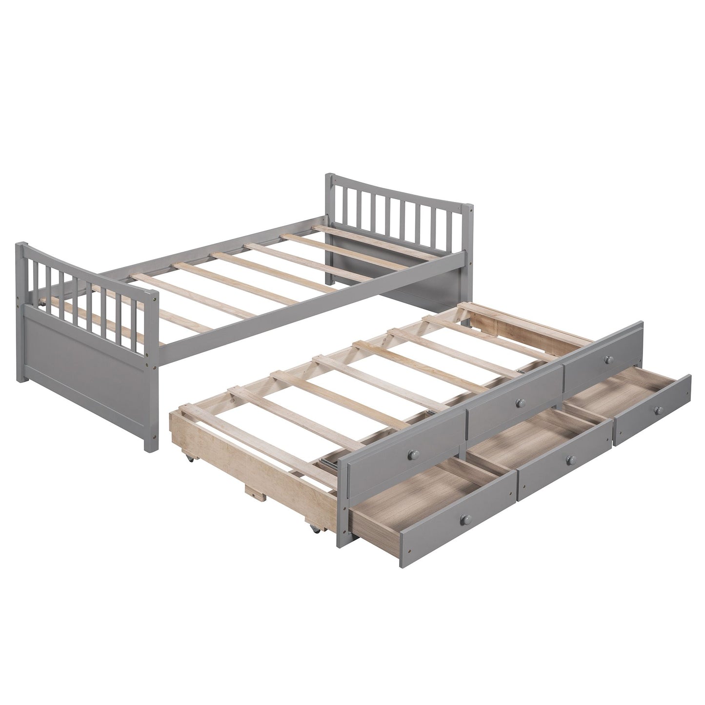 Daybed with Trundle and Drawers; Twin Size
