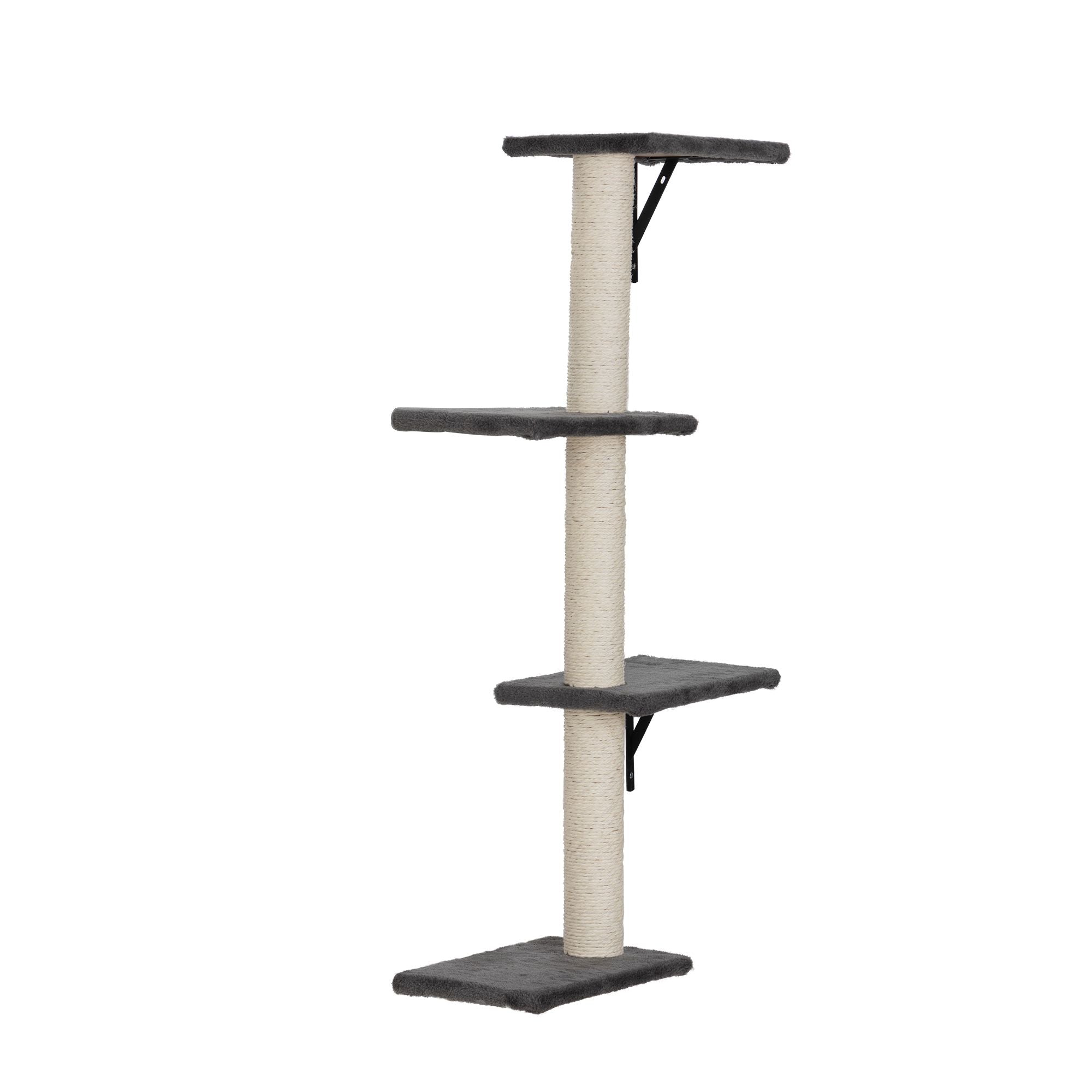 5 Pcs Wall Mounted Cat Climber Set; Floating Cat Shelves and Perches; Cat Activity Tree with Scratching Posts; Modern Cat Furniture