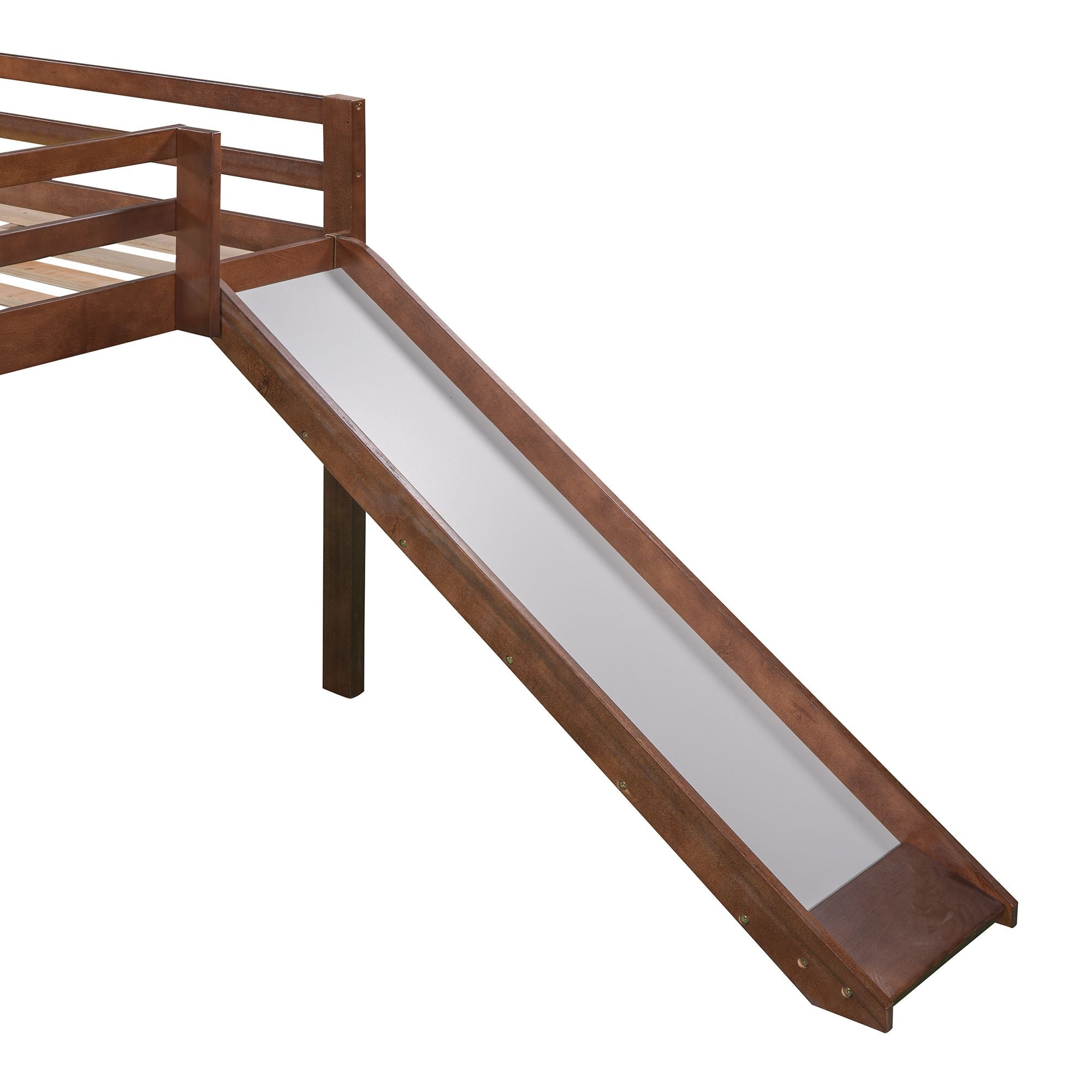 Full size Loft Bed Wood Bed with Slide; Stair and Chalkboard
