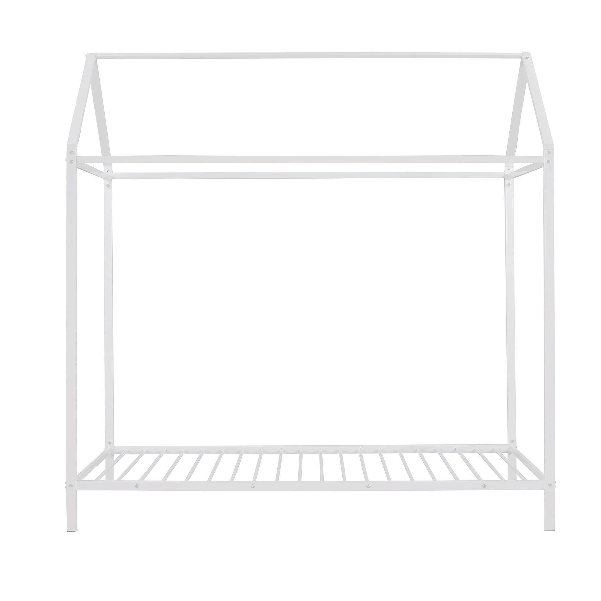 House Bed Frame Twin Size ; Kids Bed Frame Metal Platform Bed Floor Bed for Kids Boys Girls No Box Spring Needed