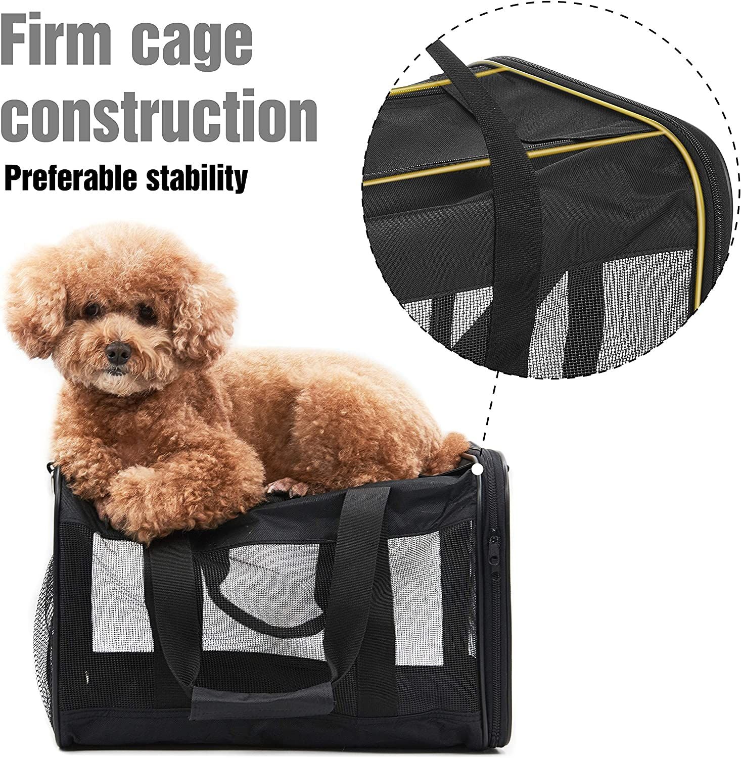 ScratchMe Soft Sided Pet Travel Carrier - Portable, Collapsible Bag for Cats, Small Dogs, Kittens & Puppies | Durable, Airline Approved, Travel-Friendly & Comfortable