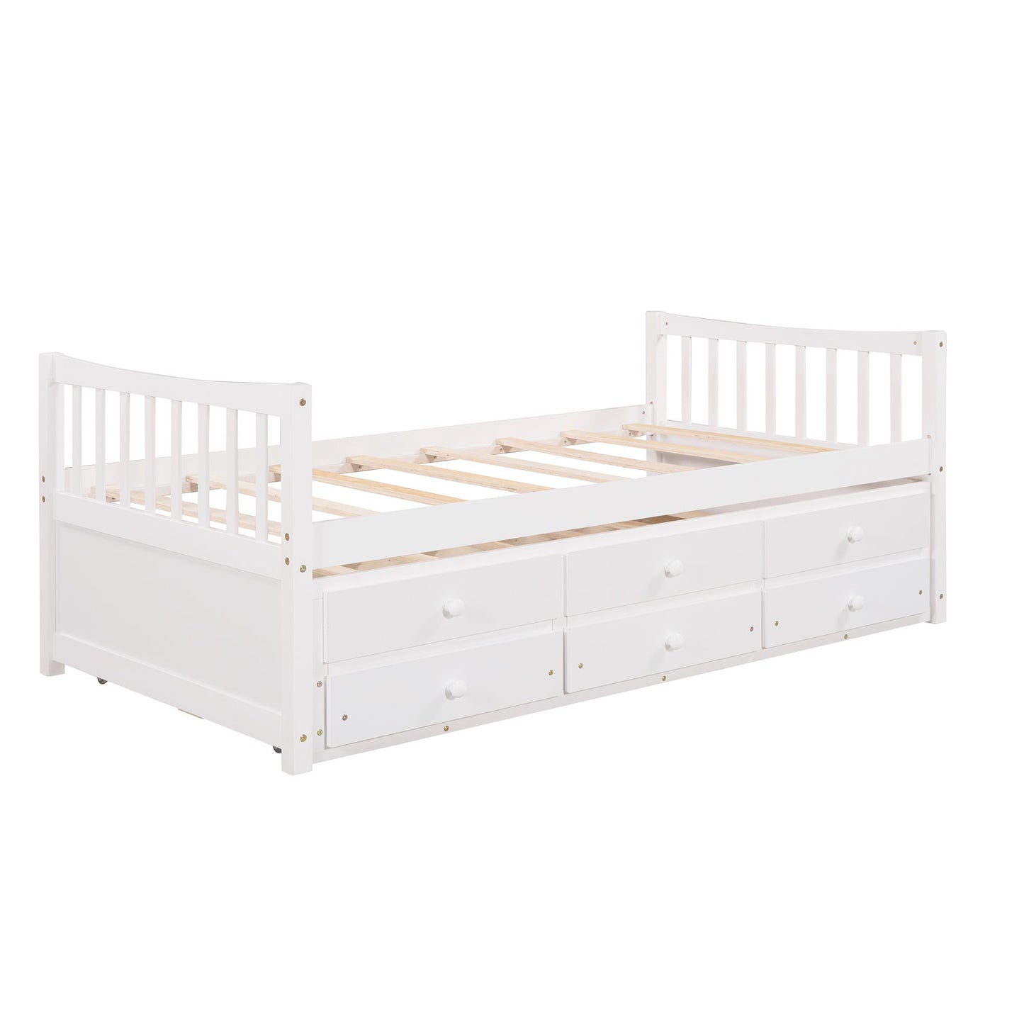 Daybed with Trundle and Drawers; Twin Size