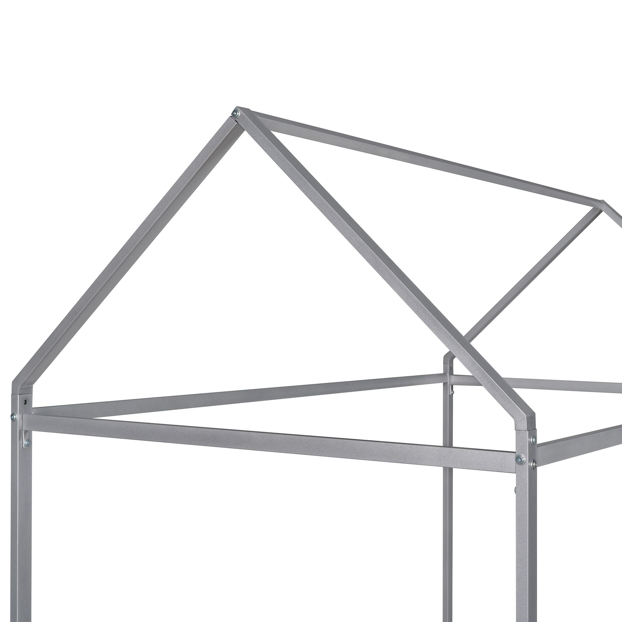 House Bed Frame Twin Size ; Kids Bed Frame Metal Platform Bed Floor Bed for Kids Boys Girls No Box Spring Needed