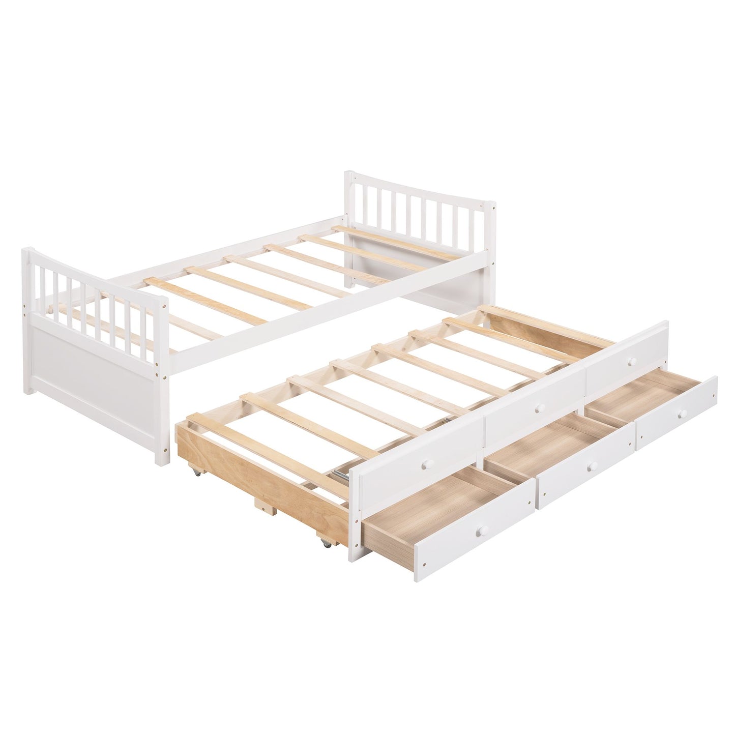 Daybed with Trundle and Drawers; Twin Size