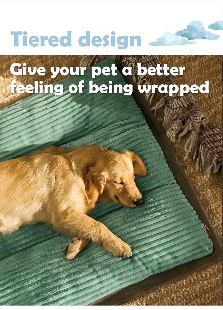 Soft and Comfortable Dog Mat - Washable, Removable Cover | Large Pet Mattress for Dogs up to 100 lbs | Floor Mat, Kennel Pad, or Bed