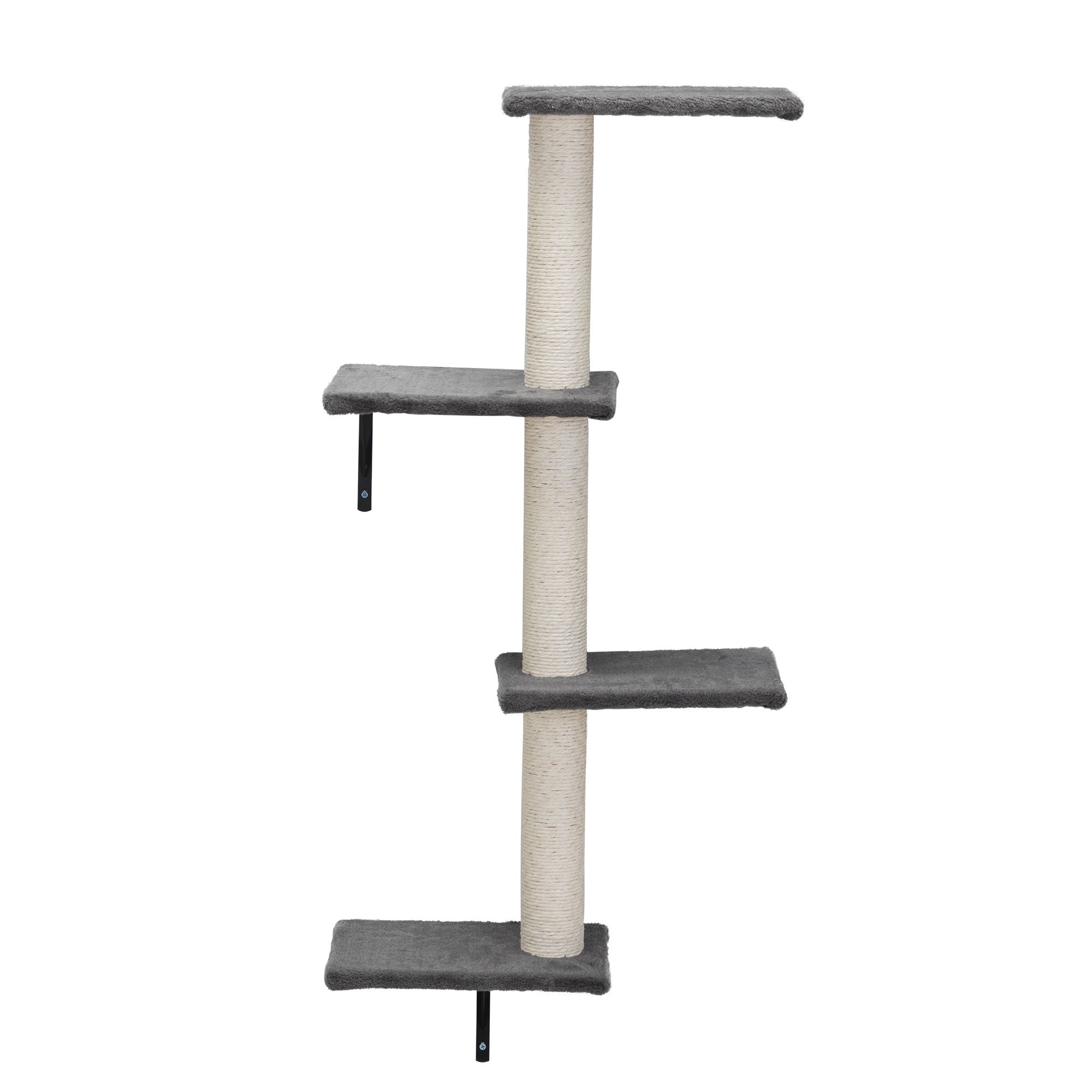 5 Pcs Wall Mounted Cat Climber Set; Floating Cat Shelves and Perches; Cat Activity Tree with Scratching Posts; Modern Cat Furniture