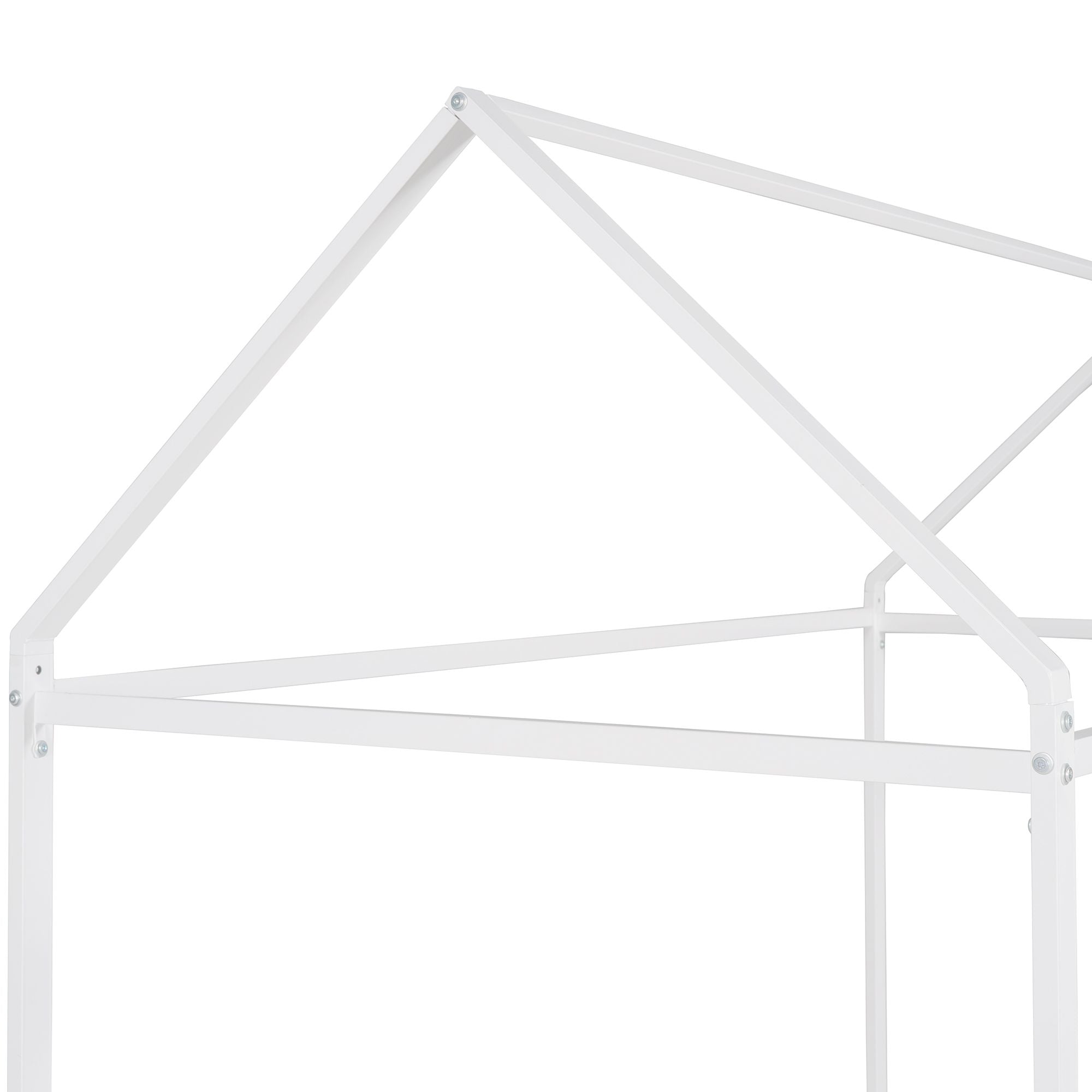 House Bed Frame Twin Size ; Kids Bed Frame Metal Platform Bed Floor Bed for Kids Boys Girls No Box Spring Needed
