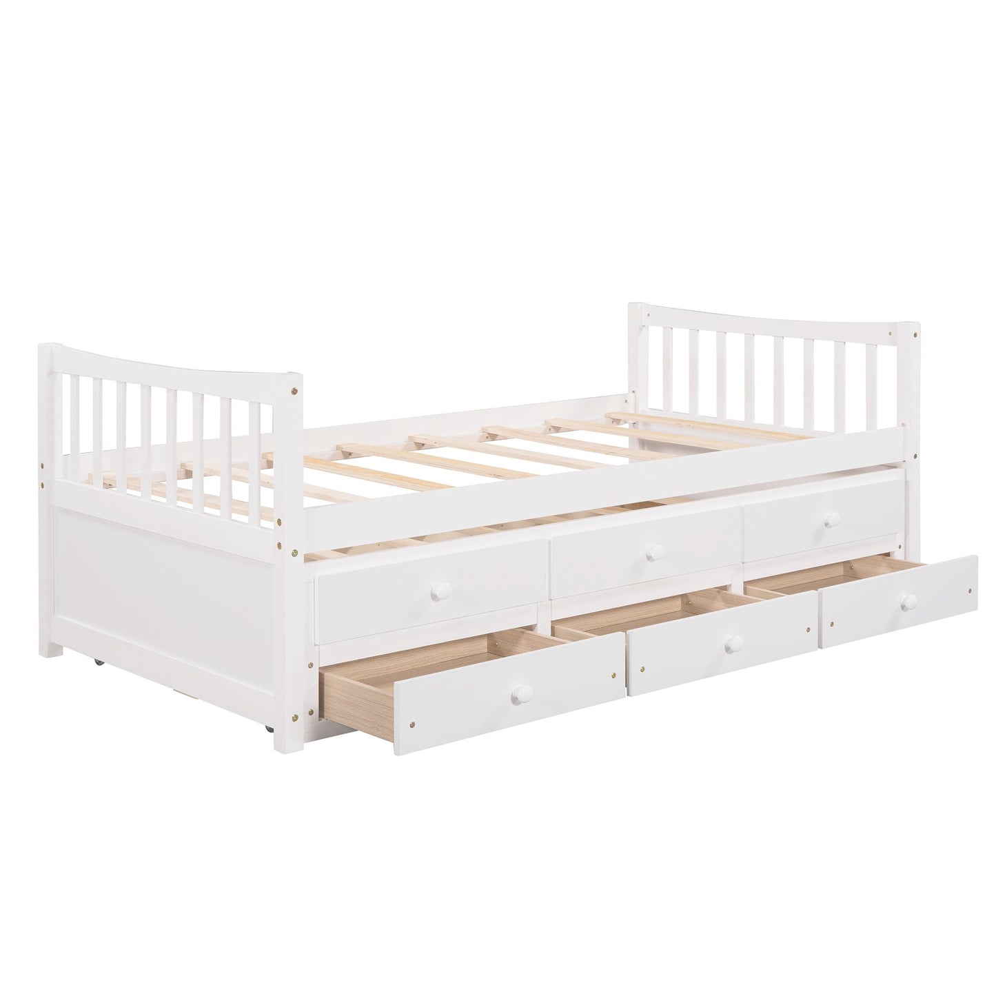Daybed with Trundle and Drawers; Twin Size