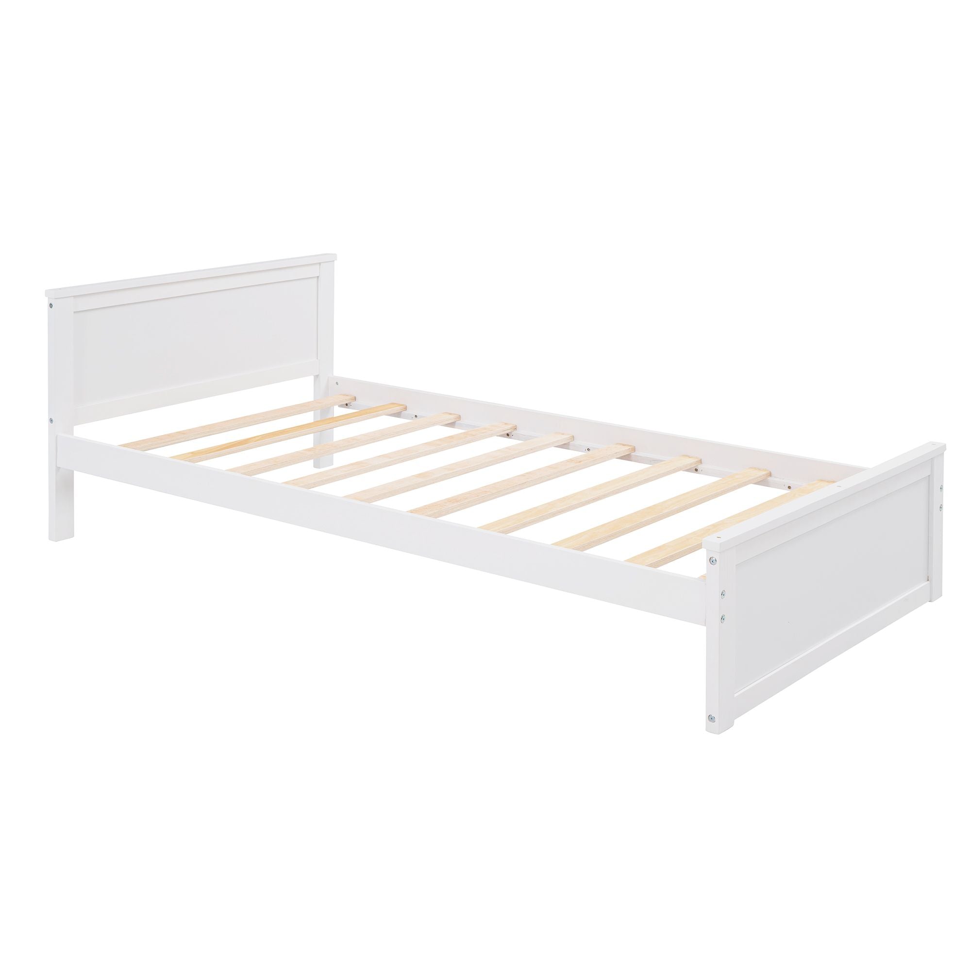 Twin size Loft Bed with a Stand-alone bed; Shelves; Desk; and Wardrobe