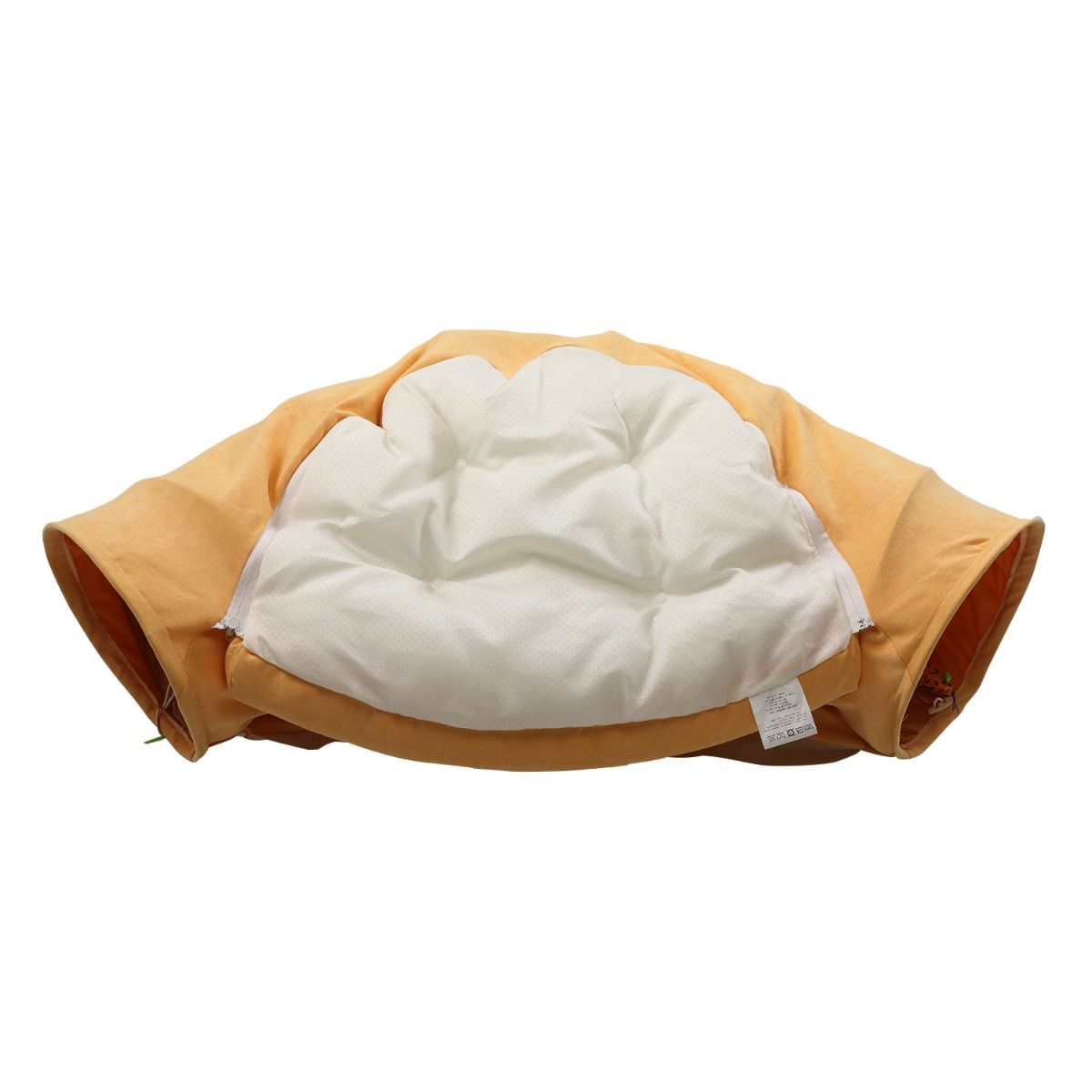 Cat Telescopic Tunnel with Cushioned Bed - Zipper Connection Pet Nest & Teasing Balls for Felines | Yellow