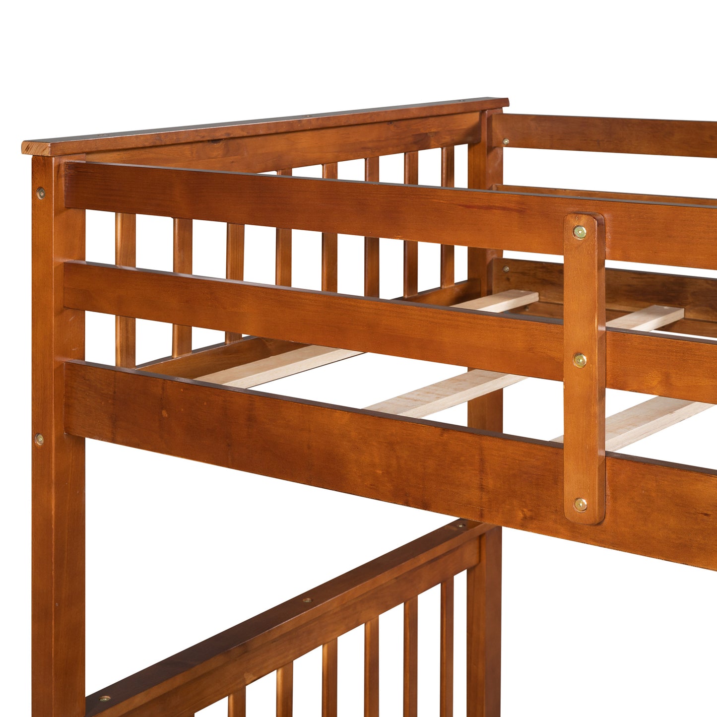Twin-Over-Twin Bunk Bed with Ladders and Two Storage