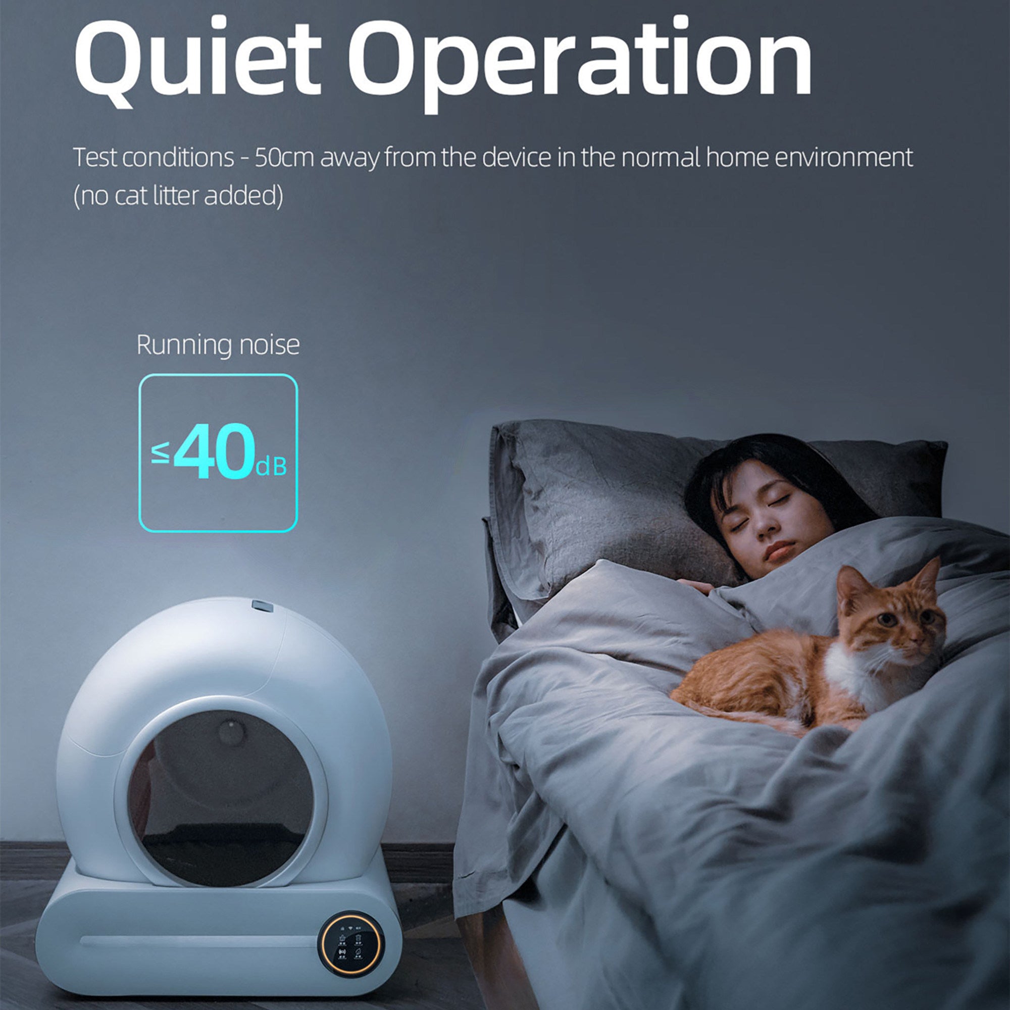 Self-Cleaning Cat Litter Box, Automatic Scooping and Odor Removal, App Control Support 2.4G WiFi, Smart Automatic Cat Litter Box with Liner