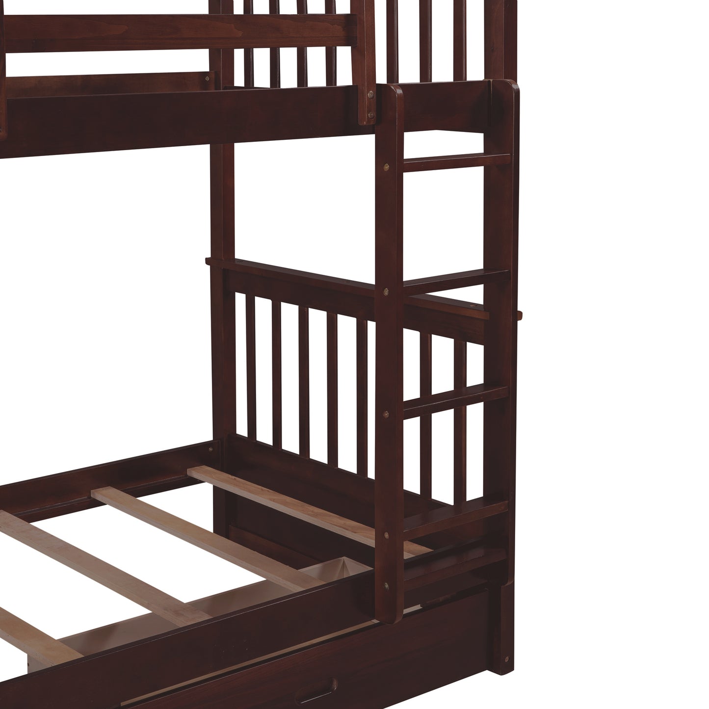 Twin-Over-Twin Bunk Bed with Ladders and Two Storage