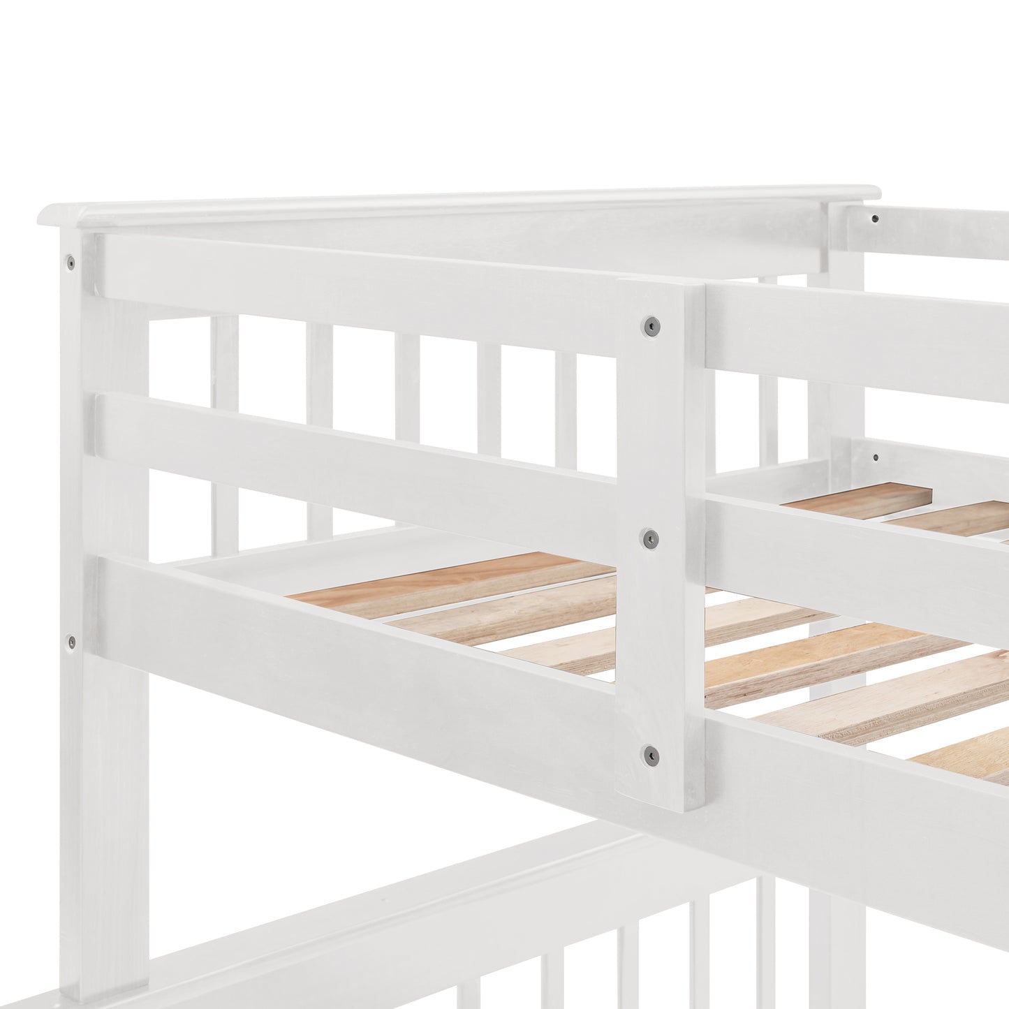 Stairway Twin-Over-Full Bunk Bed with Drawer; Storage and Guard Rail for Bedroom; Dorm; for Adults