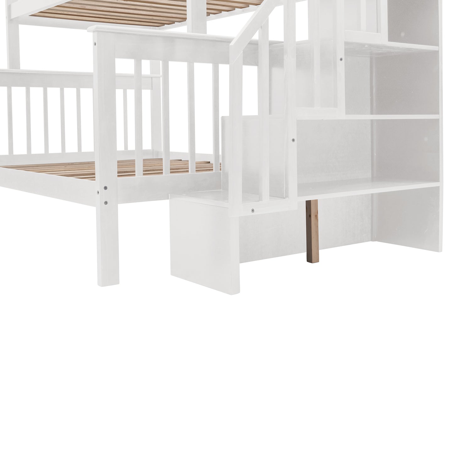 Stairway Twin-Over-Full Bunk Bed with Drawer; Storage and Guard Rail for Bedroom; Dorm; for Adults
