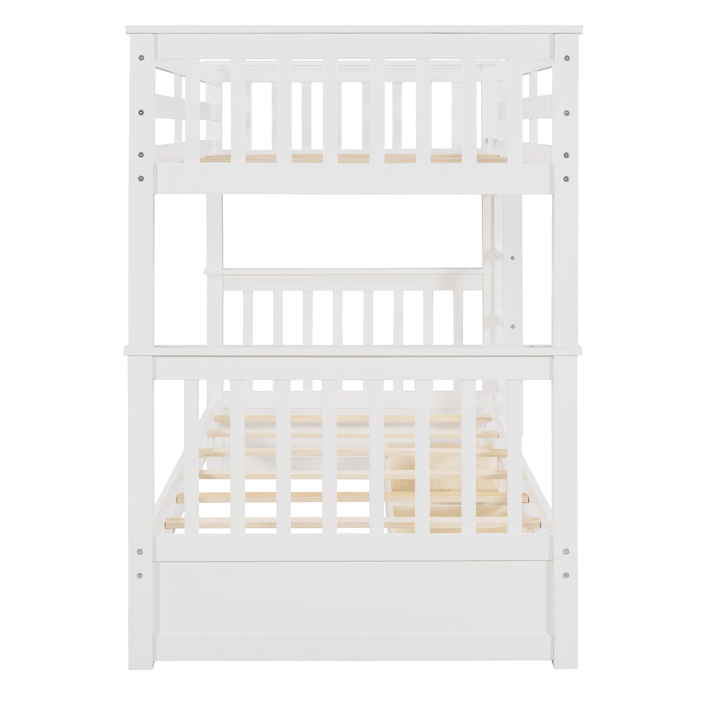 Twin-Over-Twin Bunk Bed with Ladders and Two Storage