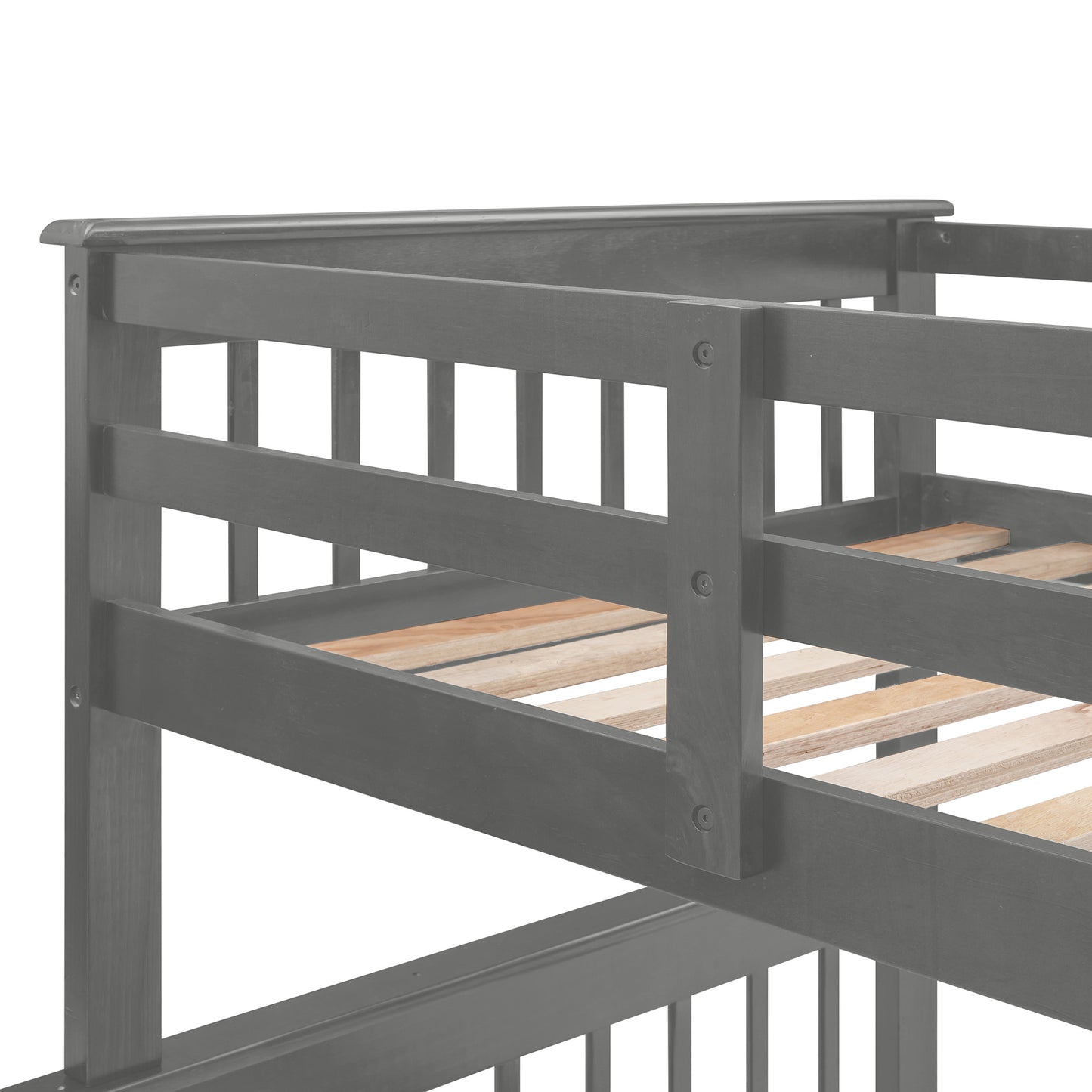 Stairway Twin-Over-Full Bunk Bed with Drawer; Storage and Guard Rail for Bedroom; Dorm; for Adults