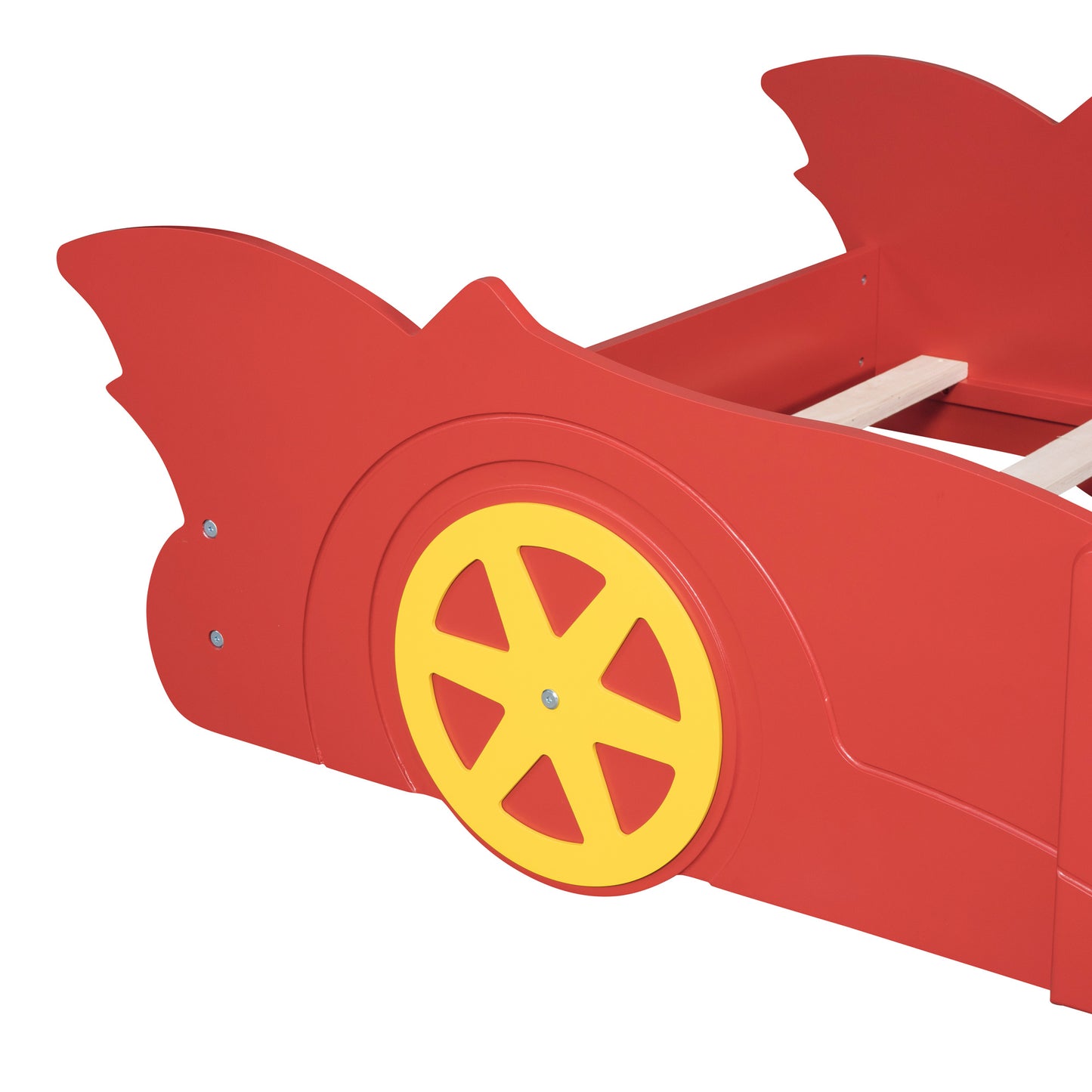 Twin Size Race Car-Shaped Platform Bed with Wheels
