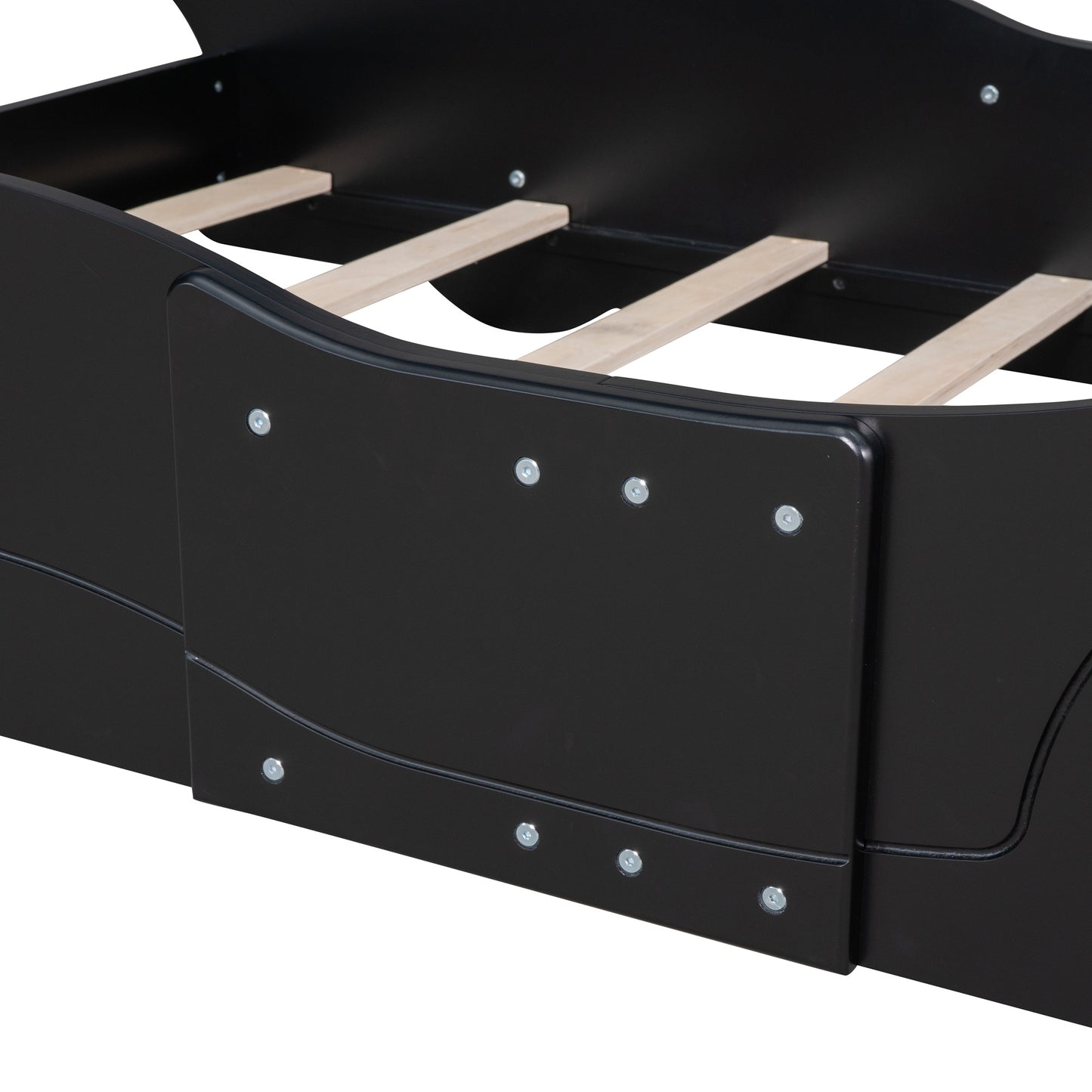 Twin Size Race Car-Shaped Platform Bed with Wheels