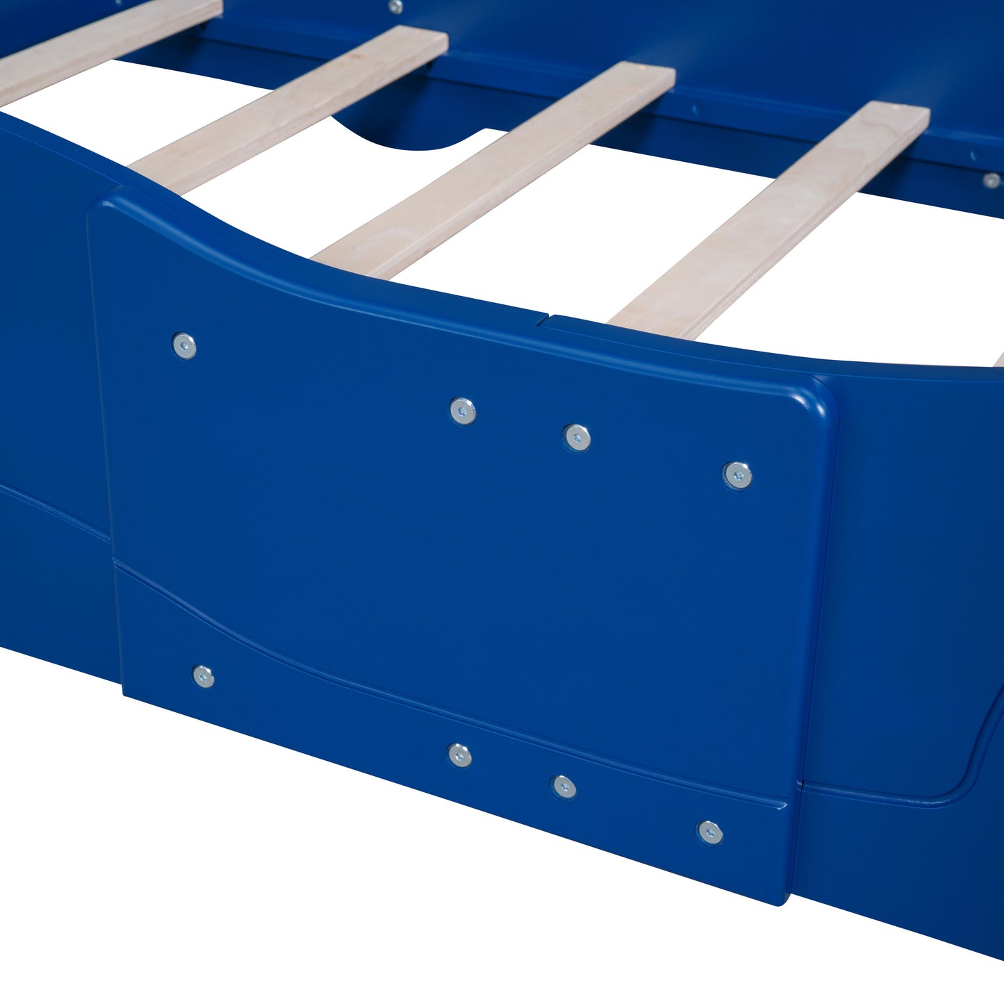 Twin Size Race Car-Shaped Platform Bed with Wheels