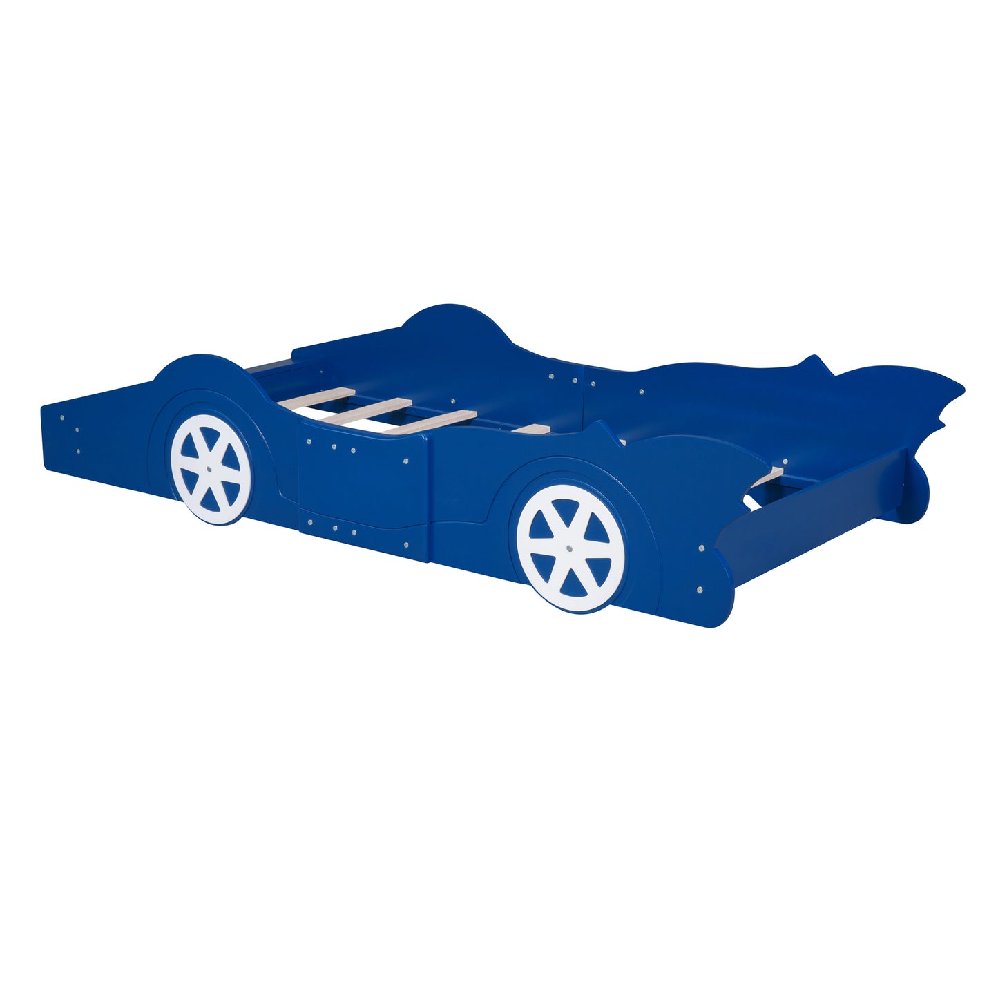 Twin Size Race Car-Shaped Platform Bed with Wheels