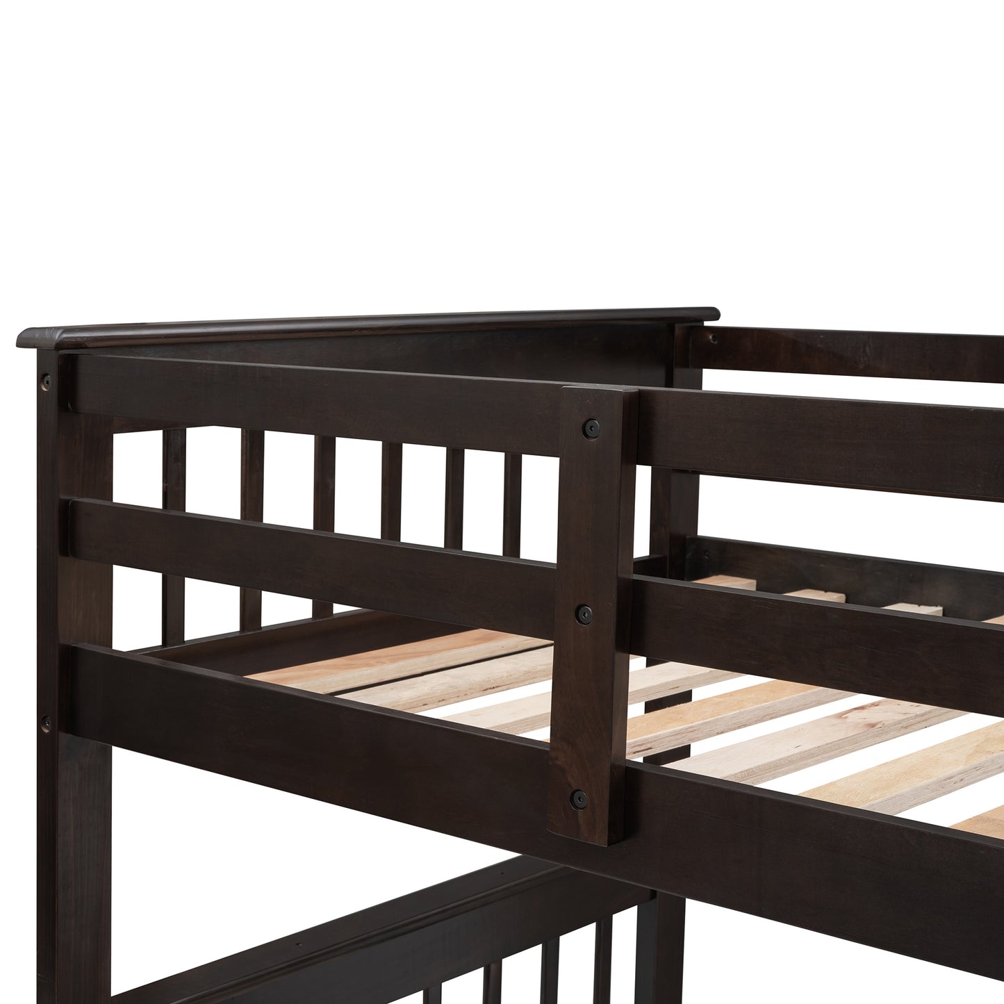 Stairway Twin-Over-Full Bunk Bed with Drawer; Storage and Guard Rail for Bedroom; Dorm; for Adults