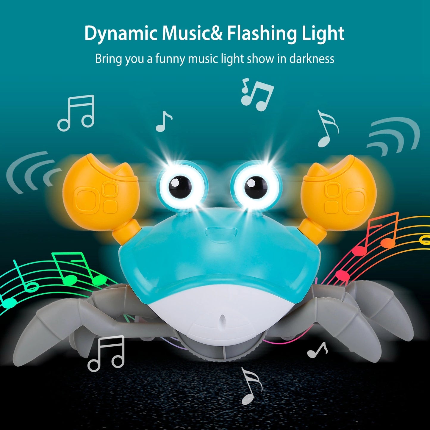 Baby Toy with Music, LED Lights, and Smart Obstacle Avoidance