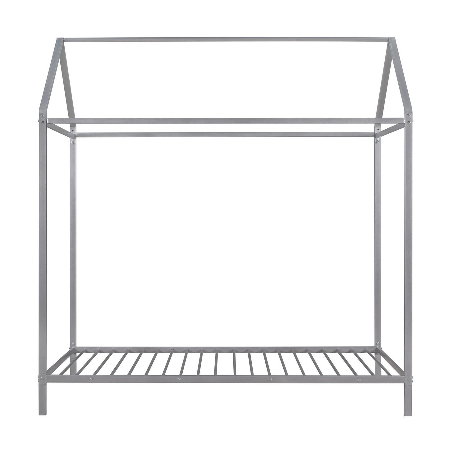 House Bed Frame Twin Size ;  Kids Bed Frame Metal Platform Bed Floor Bed for Kids Boys Girls No Box Spring Needed