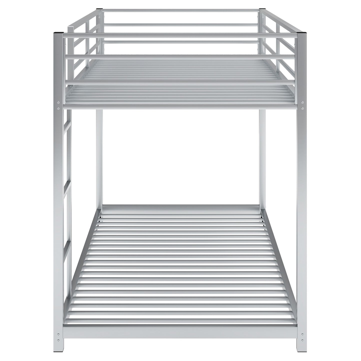 Twin over Twin Metal Bunk Bed;  Low Bunk Bed with Ladder