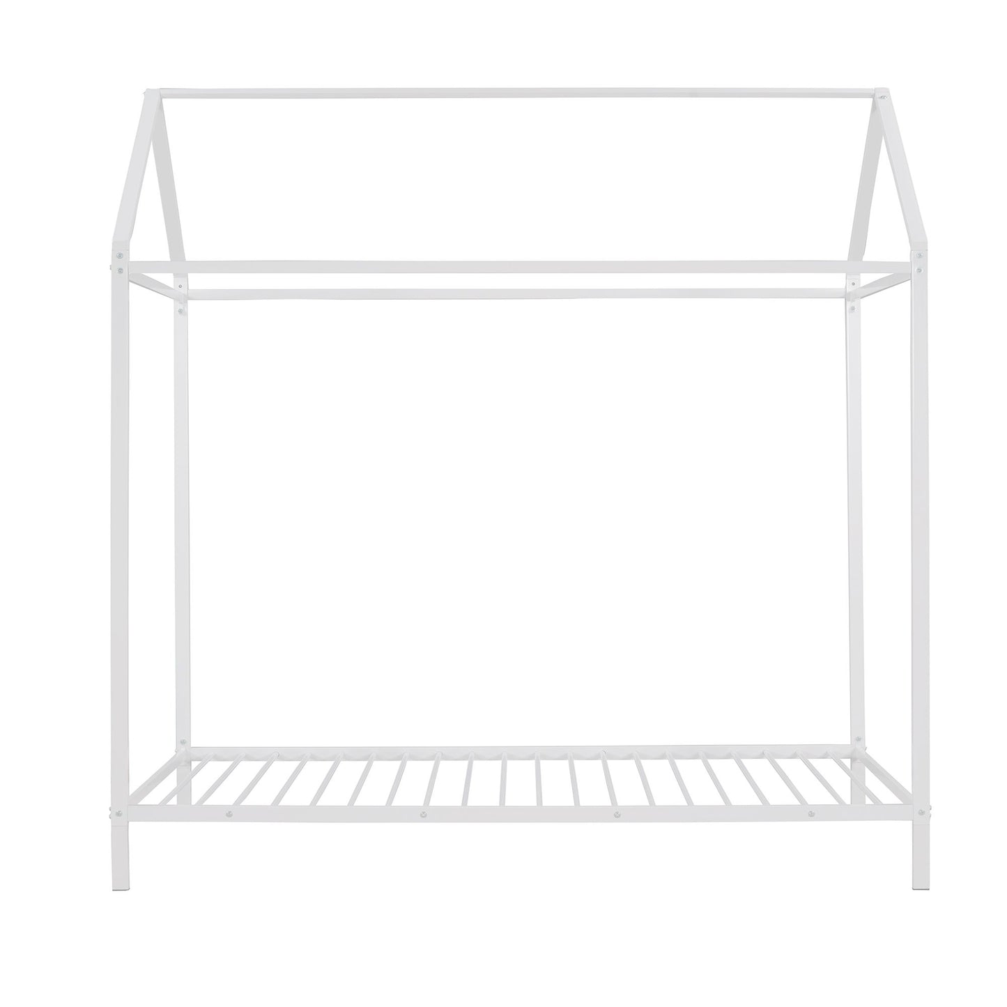House Bed Frame Twin Size ;  Kids Bed Frame Metal Platform Bed Floor Bed for Kids Boys Girls No Box Spring Needed