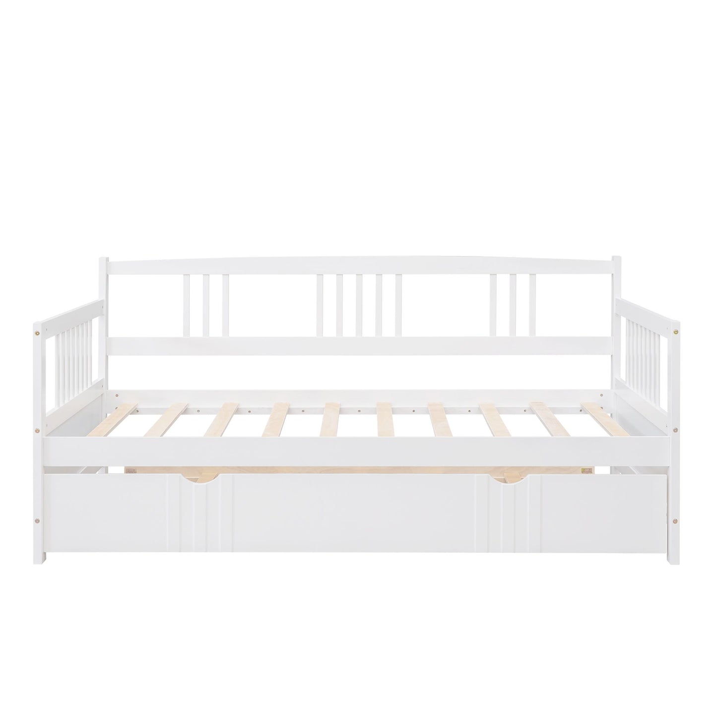 Twin Size Daybed Wood Bed with Twin Size Trundle