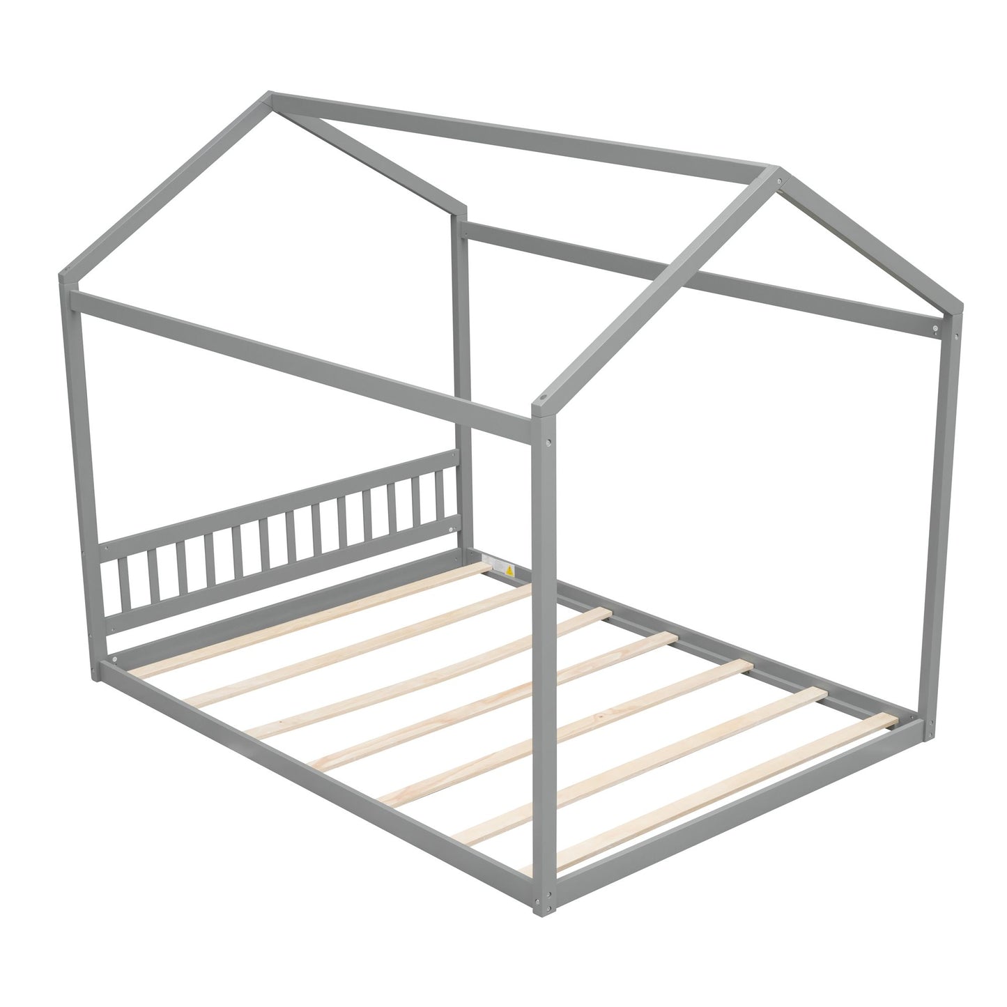 Queen Size Wooden House Bed with Headboard