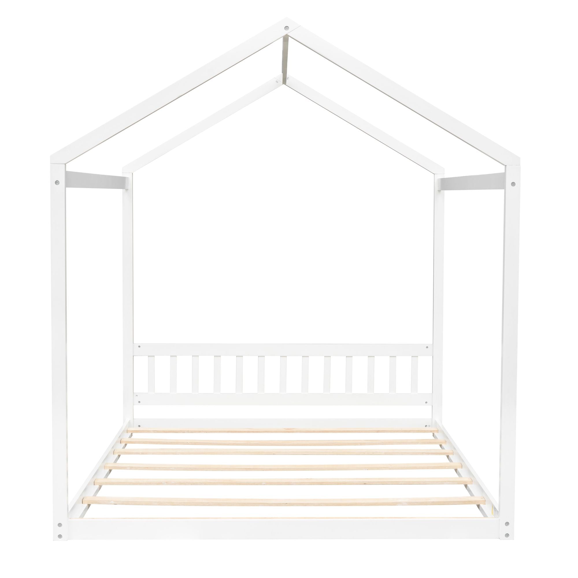 Queen Size Wooden House Bed with Headboard