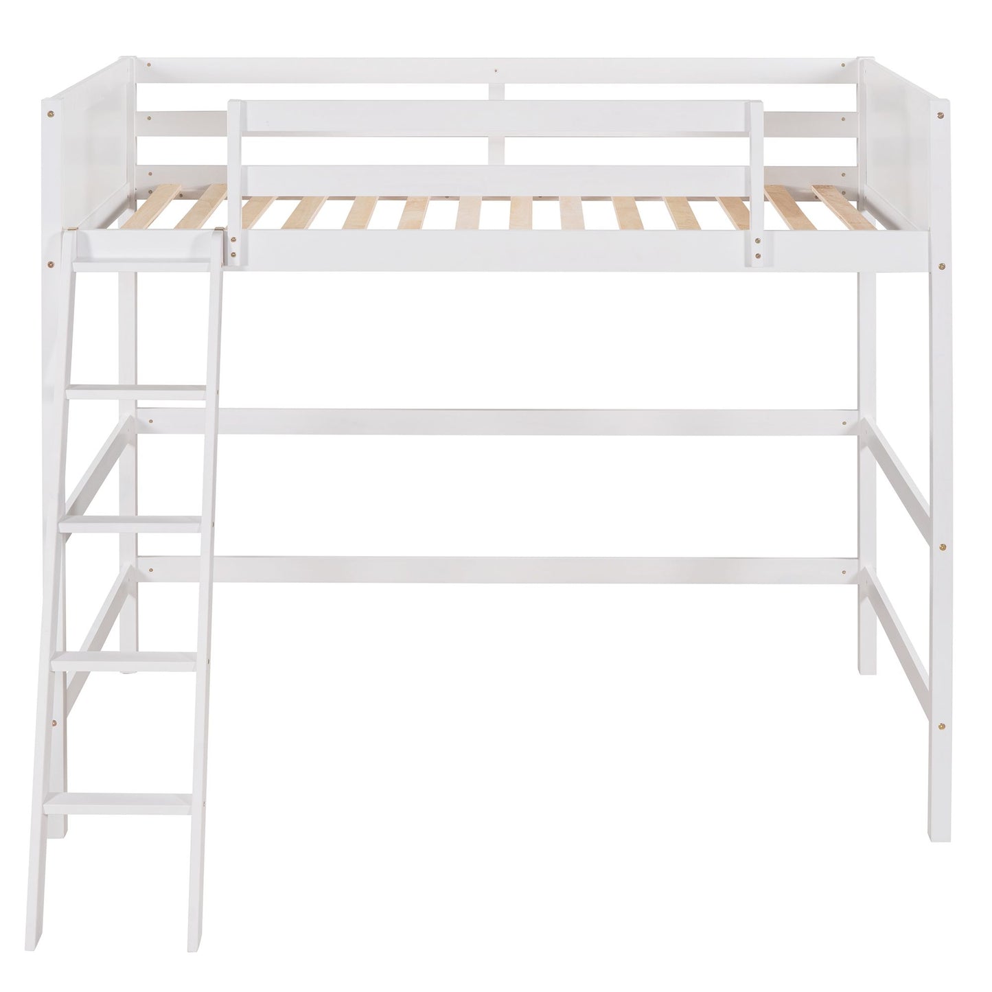 Solid Wood Twin Size Loft Bed with Ladde