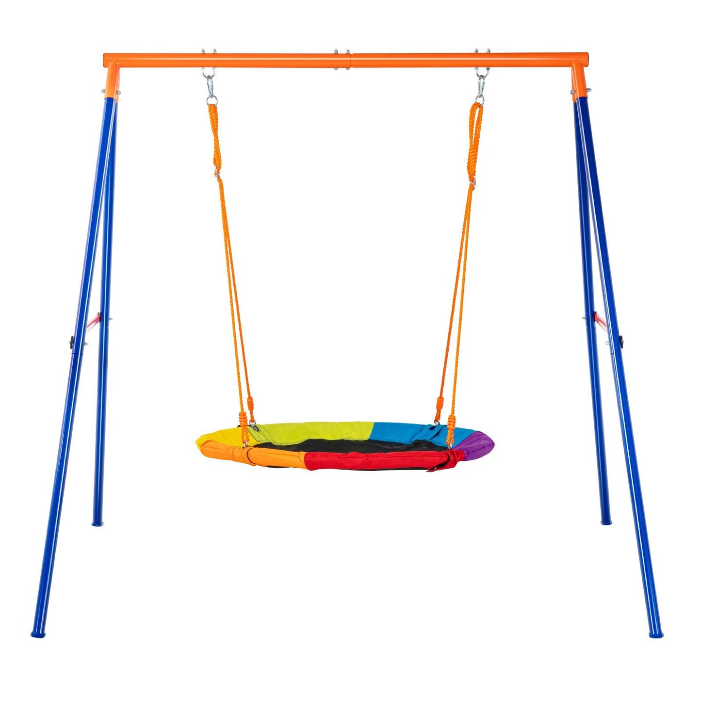 Durable A-Frame Swing Set with 40in Saucer Swing Seat – Supports 440lbs for Safe Backyard Fun!