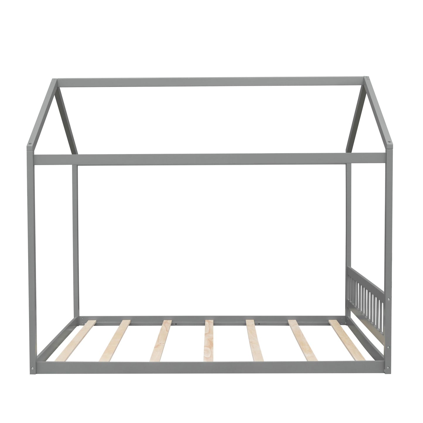 Queen Size Wooden House Bed with Headboard