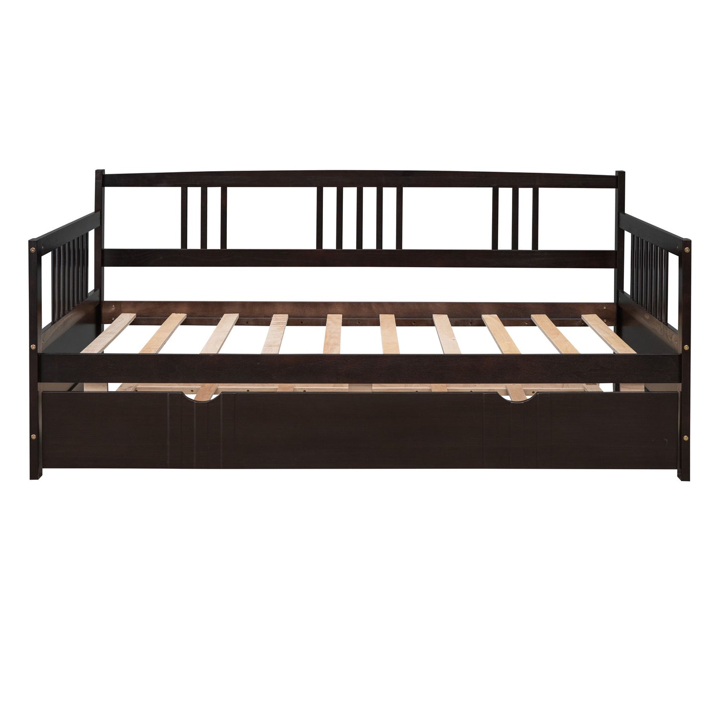 Twin Size Daybed Wood Bed with Twin Size Trundle