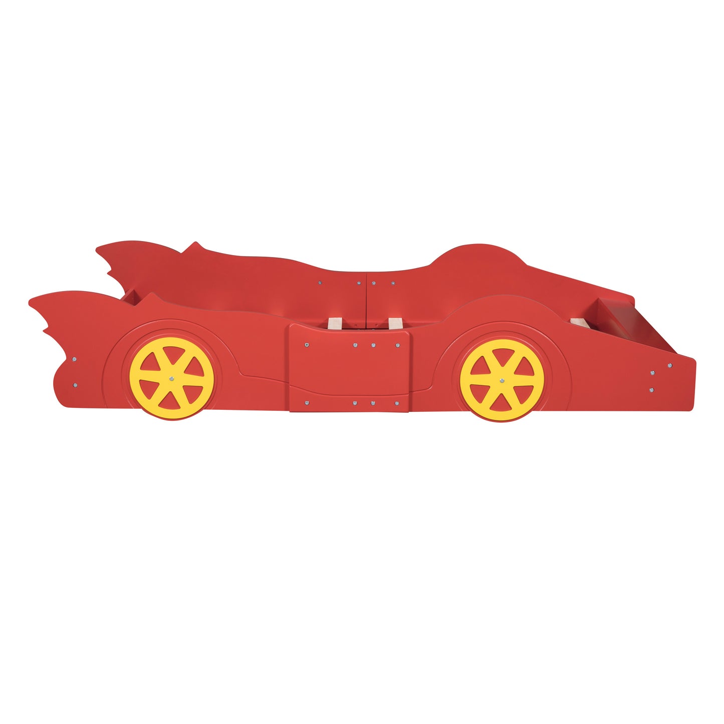 Twin Size Race Car-Shaped Platform Bed with Wheels