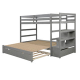 Twin over Twin/King Bunk Bed with Twin Size Trundle